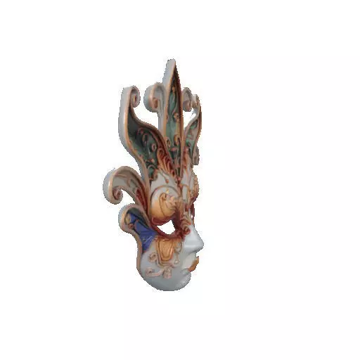 2463Venetian Carnival Mask Color 3D Model magic 3D print model_14