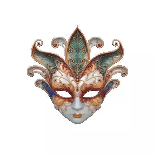 2463Venetian Carnival Mask Color 3D Model magic 3D print model_8