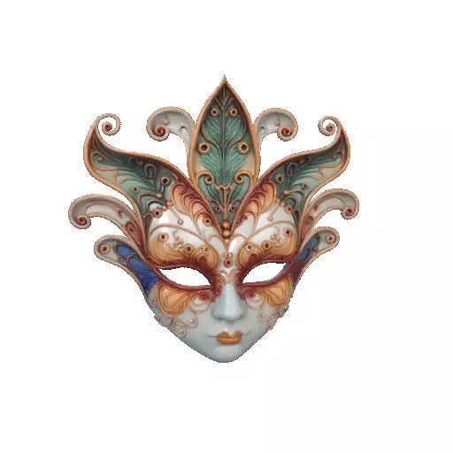 2463Venetian Carnival Mask Color 3D Model magic 3D print model_9