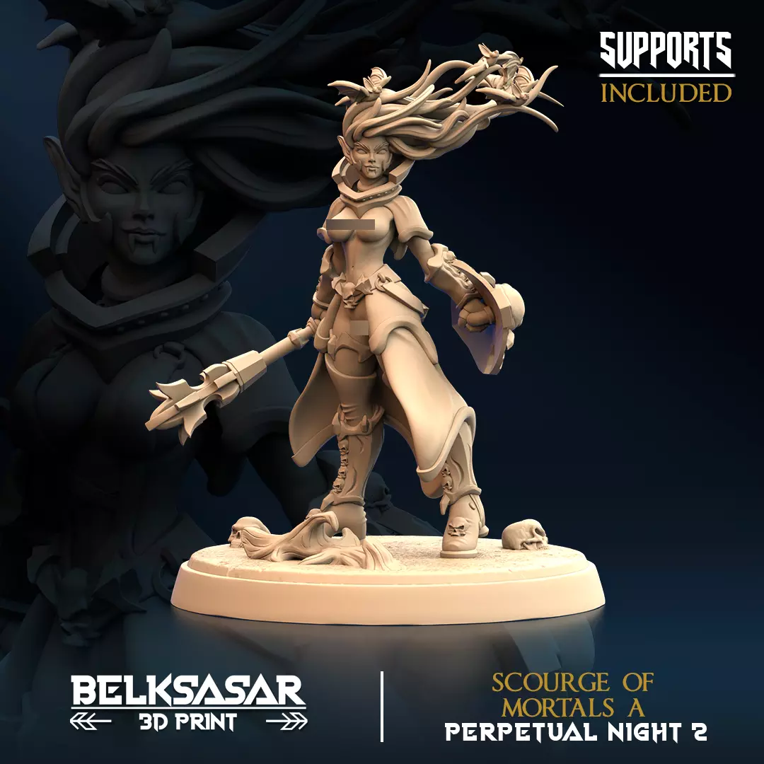 Vampire Scourge of Mortals Nude Set x2 3D print model_1