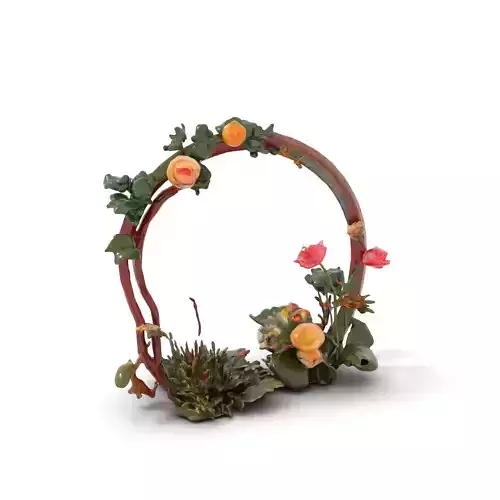 Elegant Floral Wreath model pack Low-poly 3D model