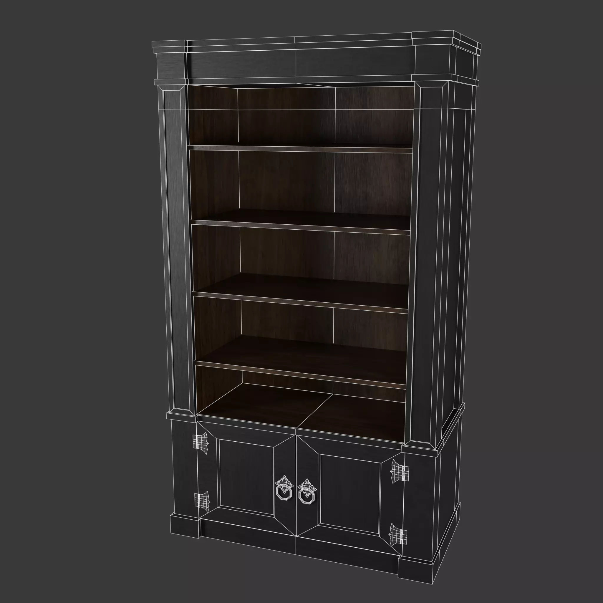 Witch Cauldron And Potion Cabinet Set 3D Model Collection_2