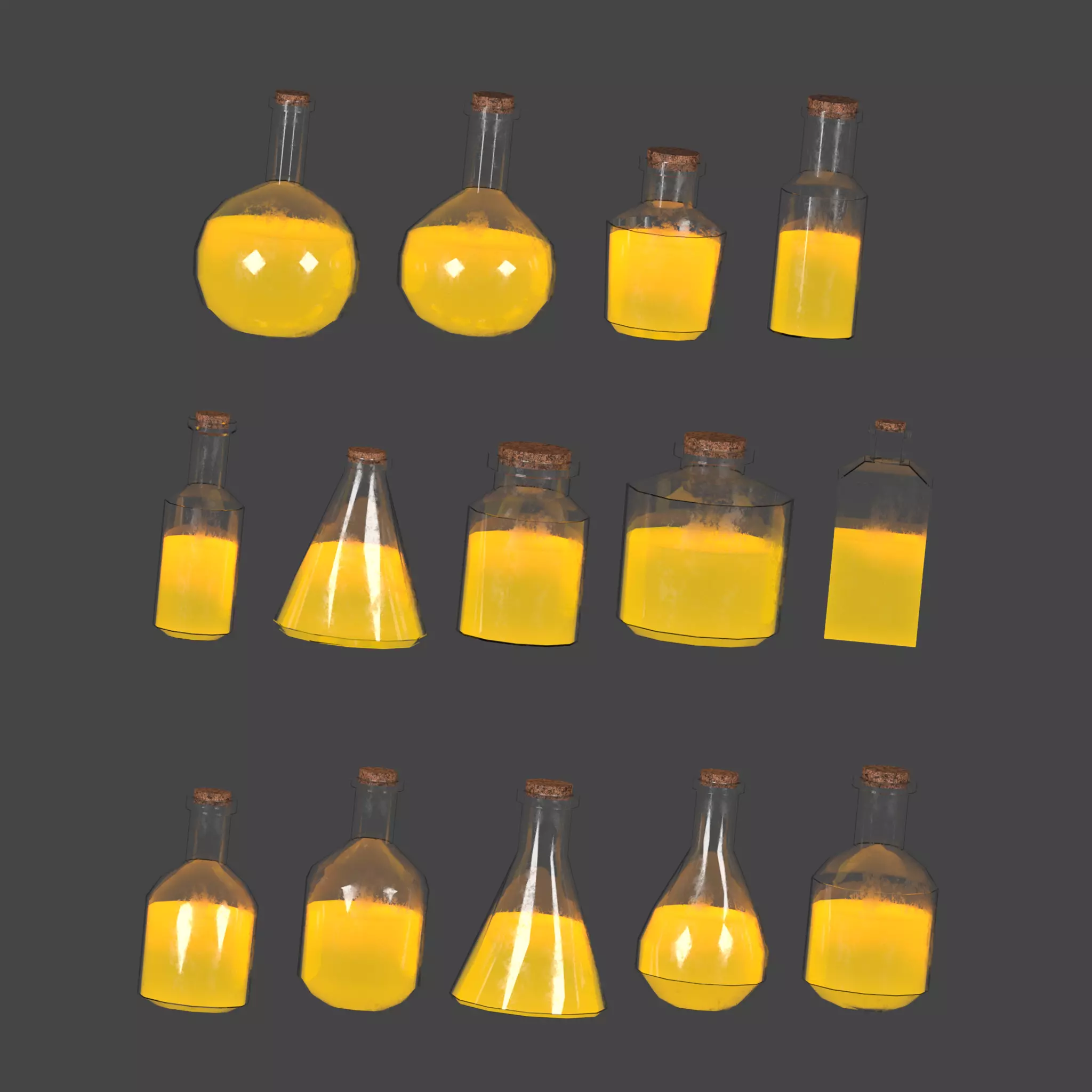 Witch Cauldron And Potion Cabinet Set 3D Model Collection_16