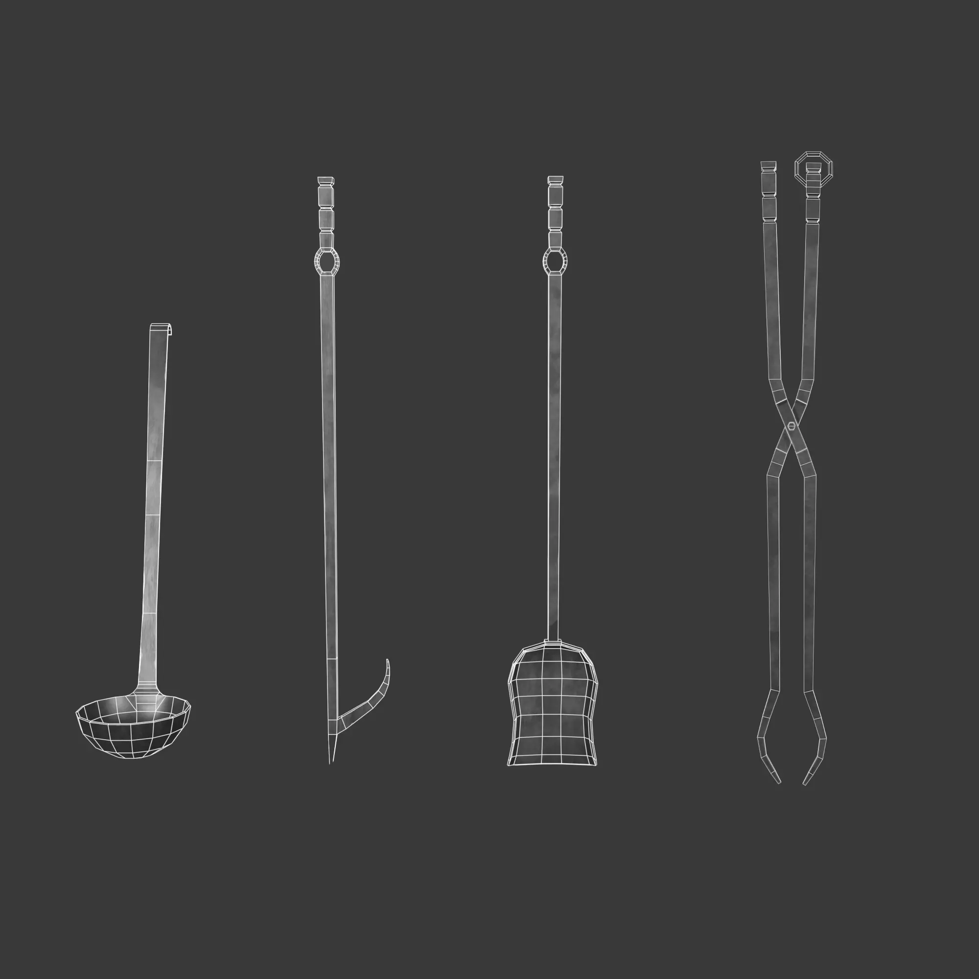 Witch Cauldron And Potion Cabinet Set 3D Model Collection_18