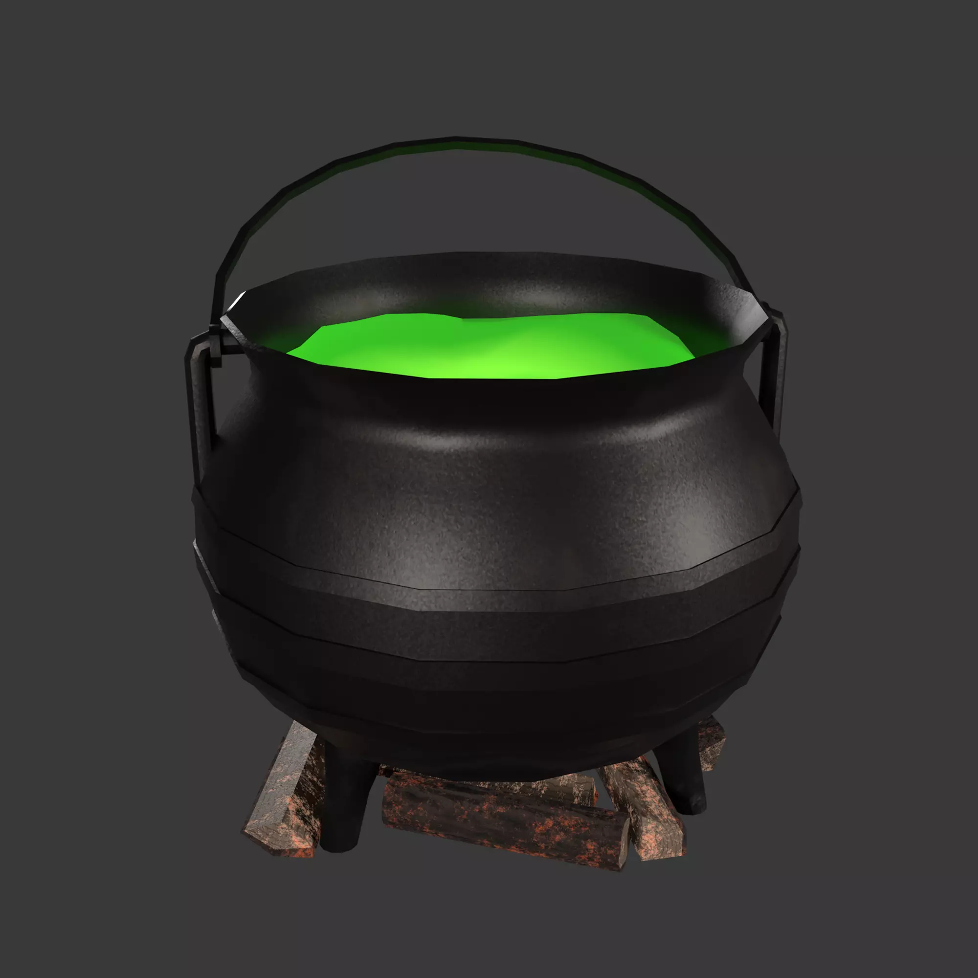 Witch Cauldron And Potion Cabinet Set 3D Model Collection_5