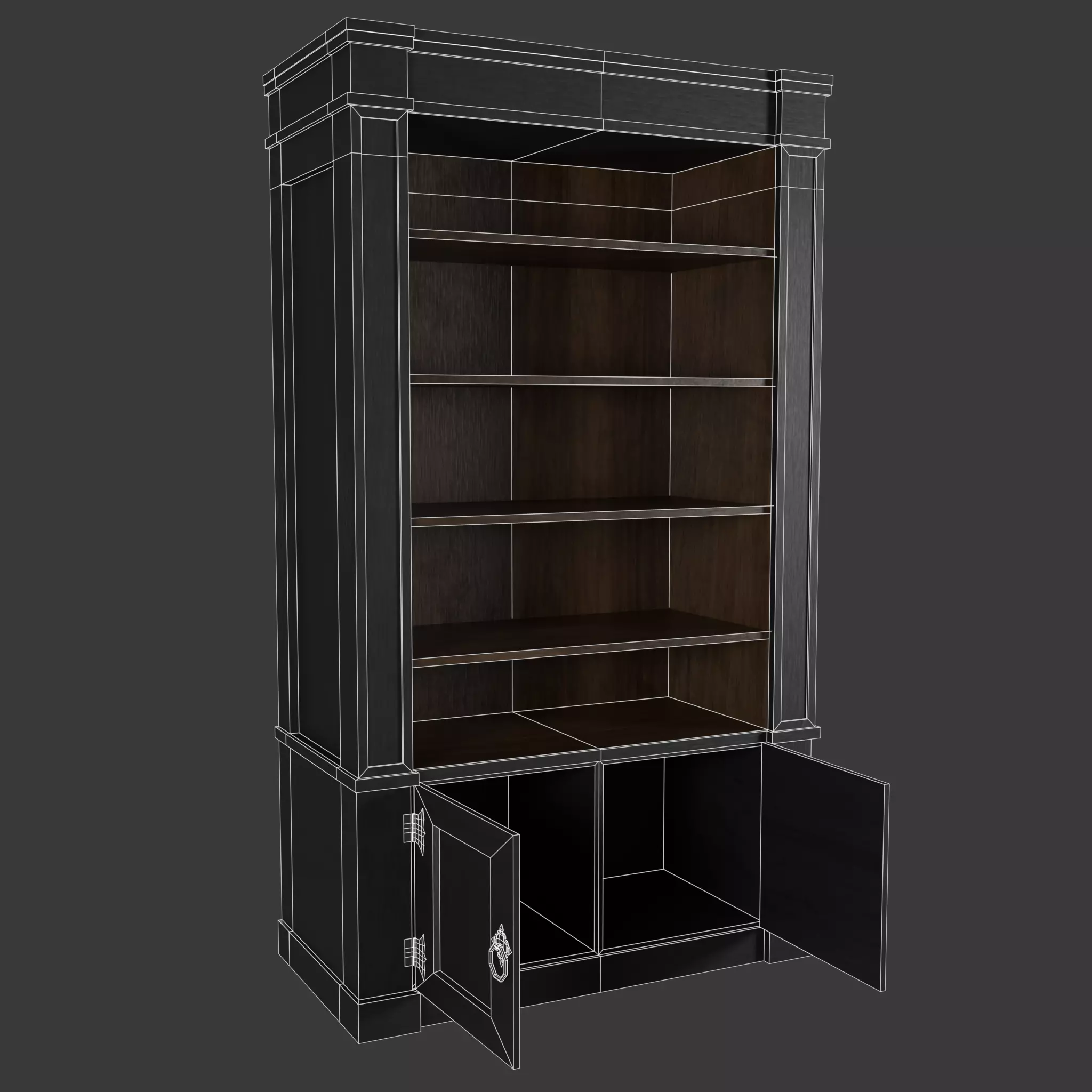 Witch Cauldron And Potion Cabinet Set 3D Model Collection_4