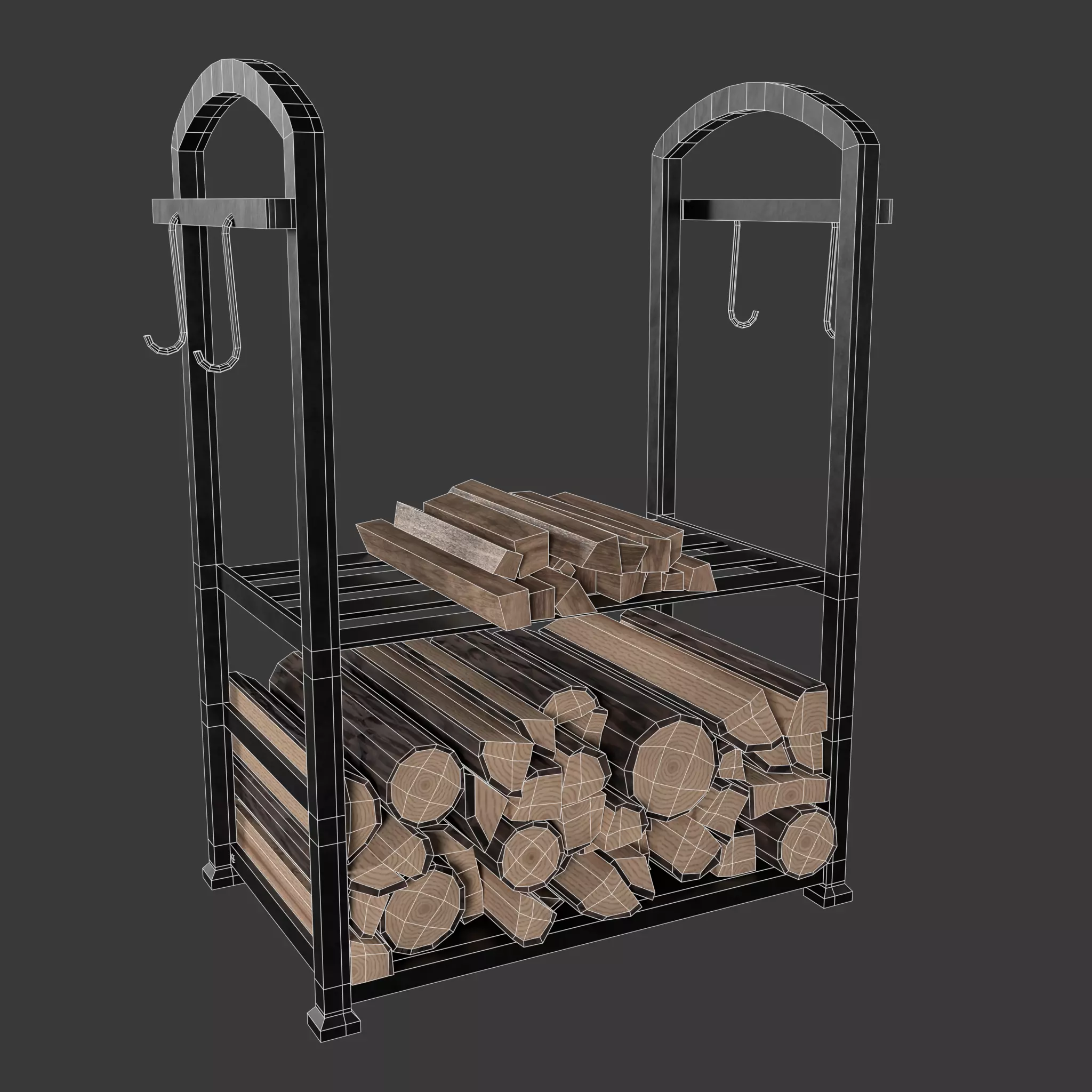 Witch Cauldron And Potion Cabinet Set 3D Model Collection_20