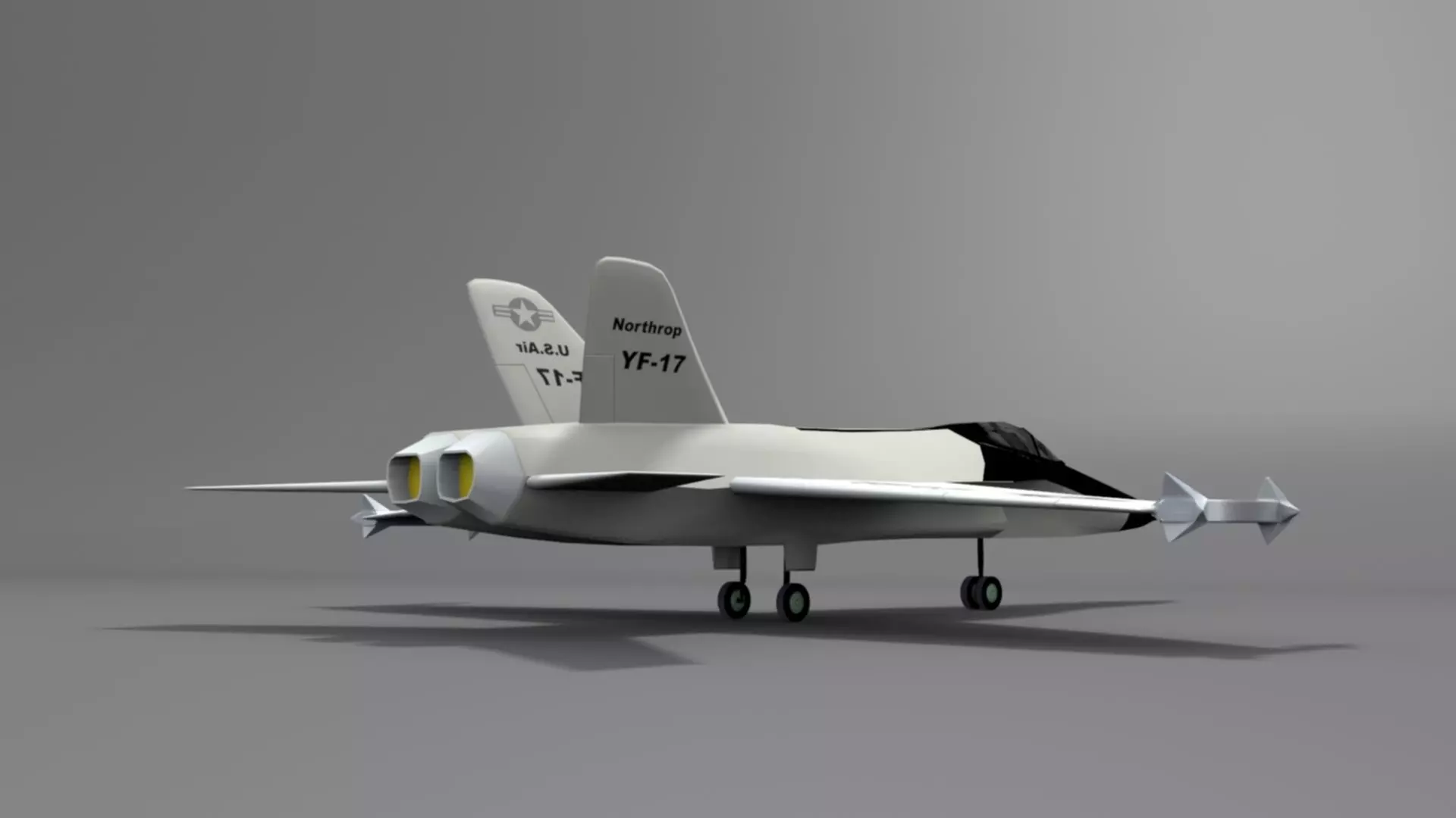 Northrop YF 17 Cobra Low-poly 3D model_10
