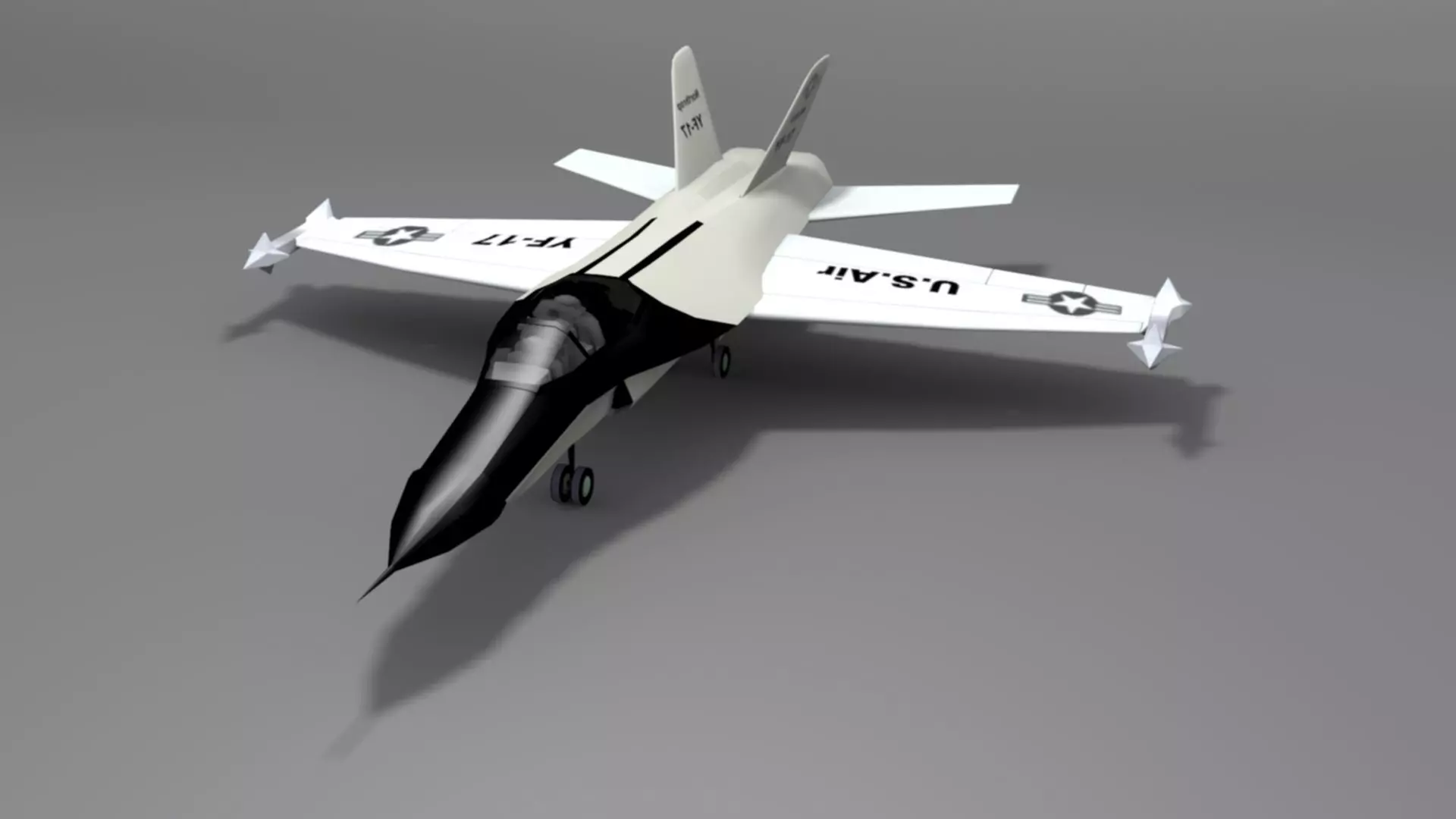 Northrop YF 17 Cobra Low-poly 3D model_1