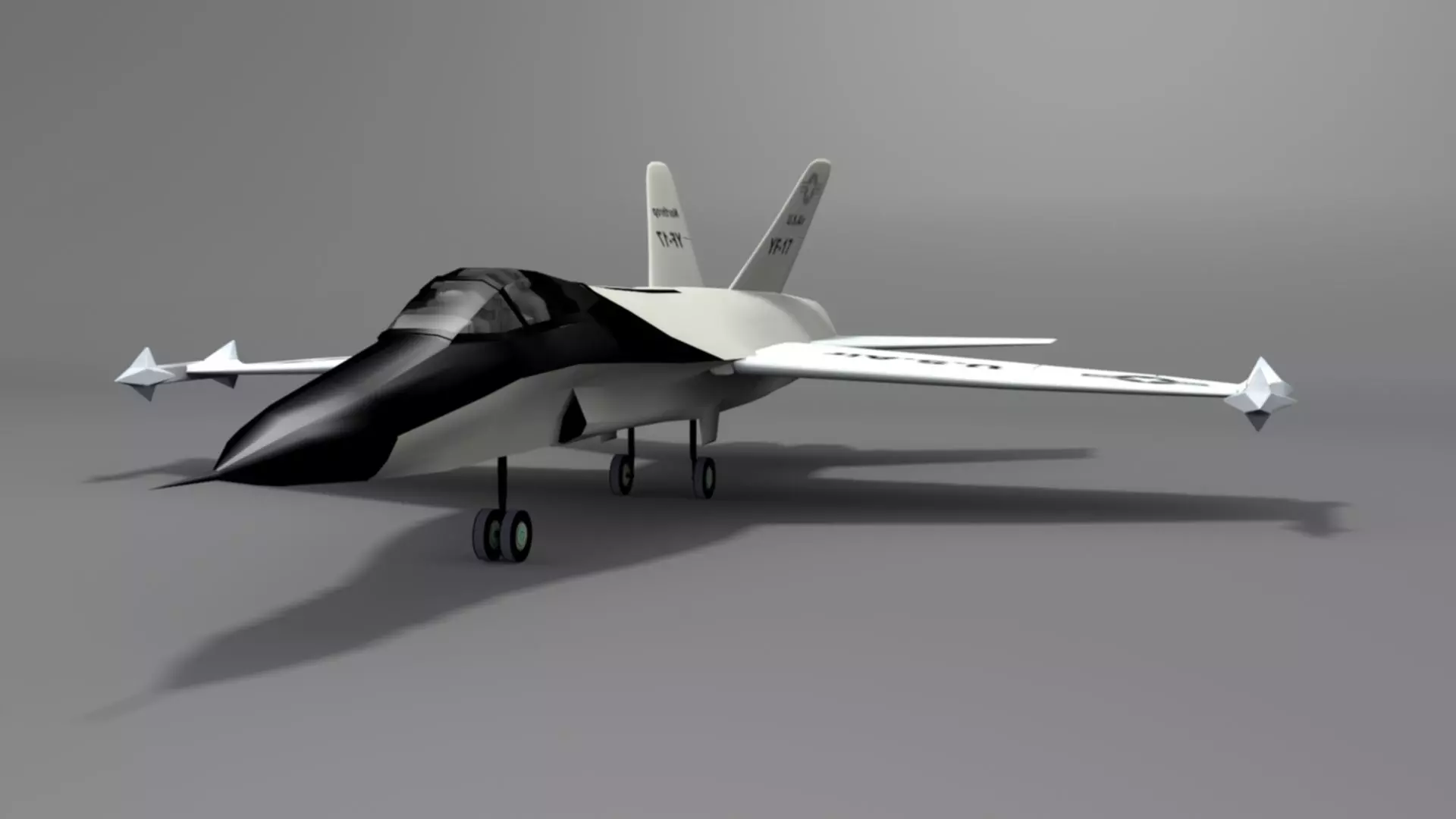 Northrop YF 17 Cobra Low-poly 3D model_0