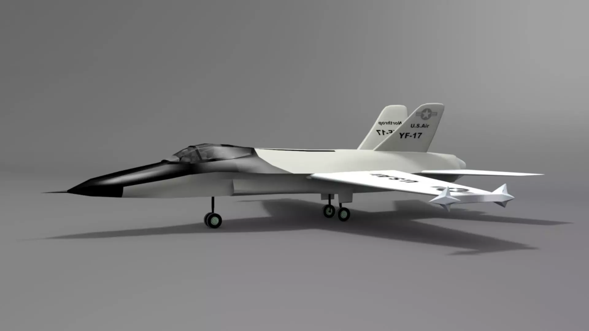 Northrop YF 17 Cobra Low-poly 3D model_2