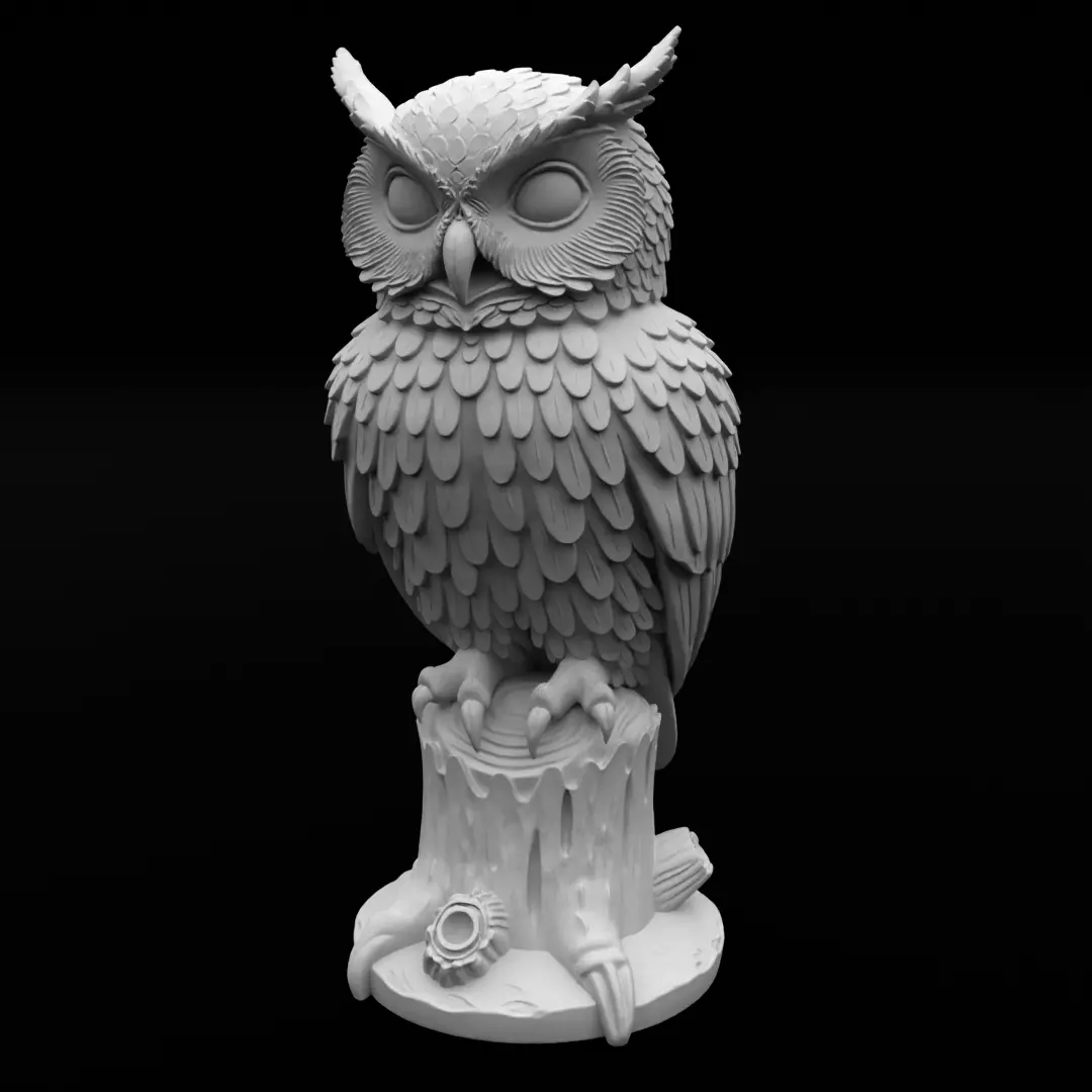 Horned Owl - 3D Print Model 3D print model_4