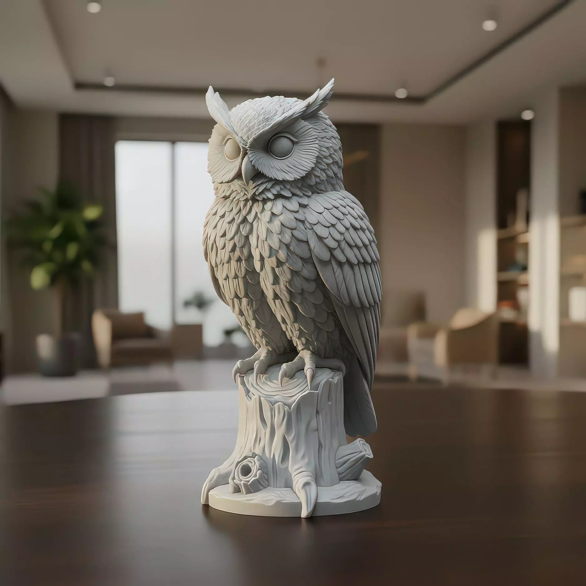 Horned Owl - 3D Print Model 3D print model_0