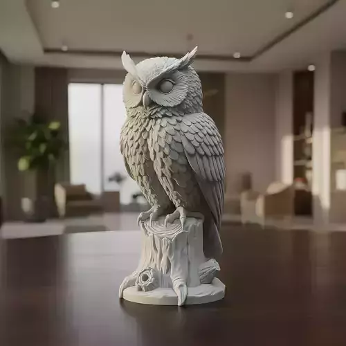 Horned Owl - 3D Print Model