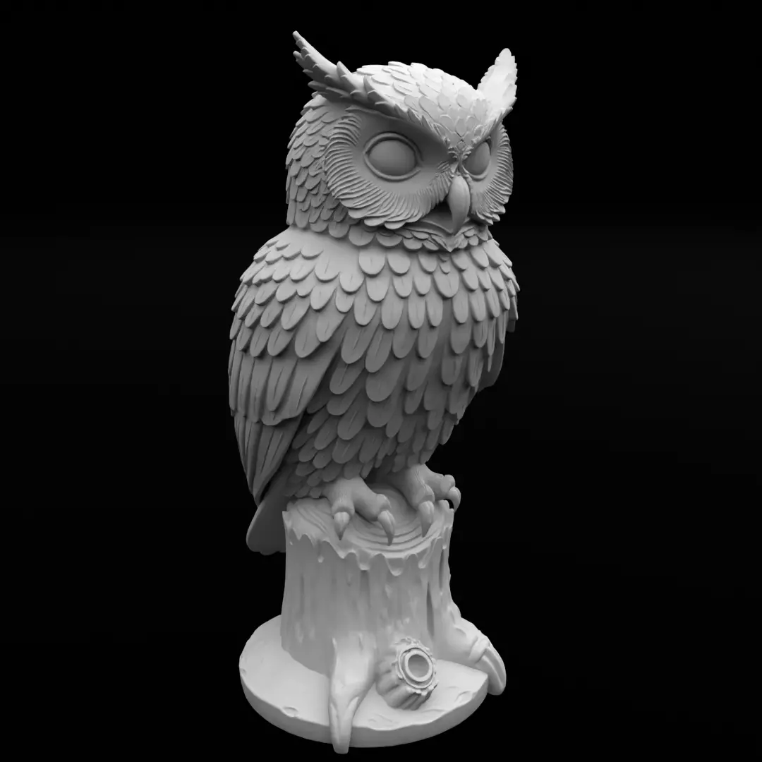 Horned Owl - 3D Print Model 3D print model_1