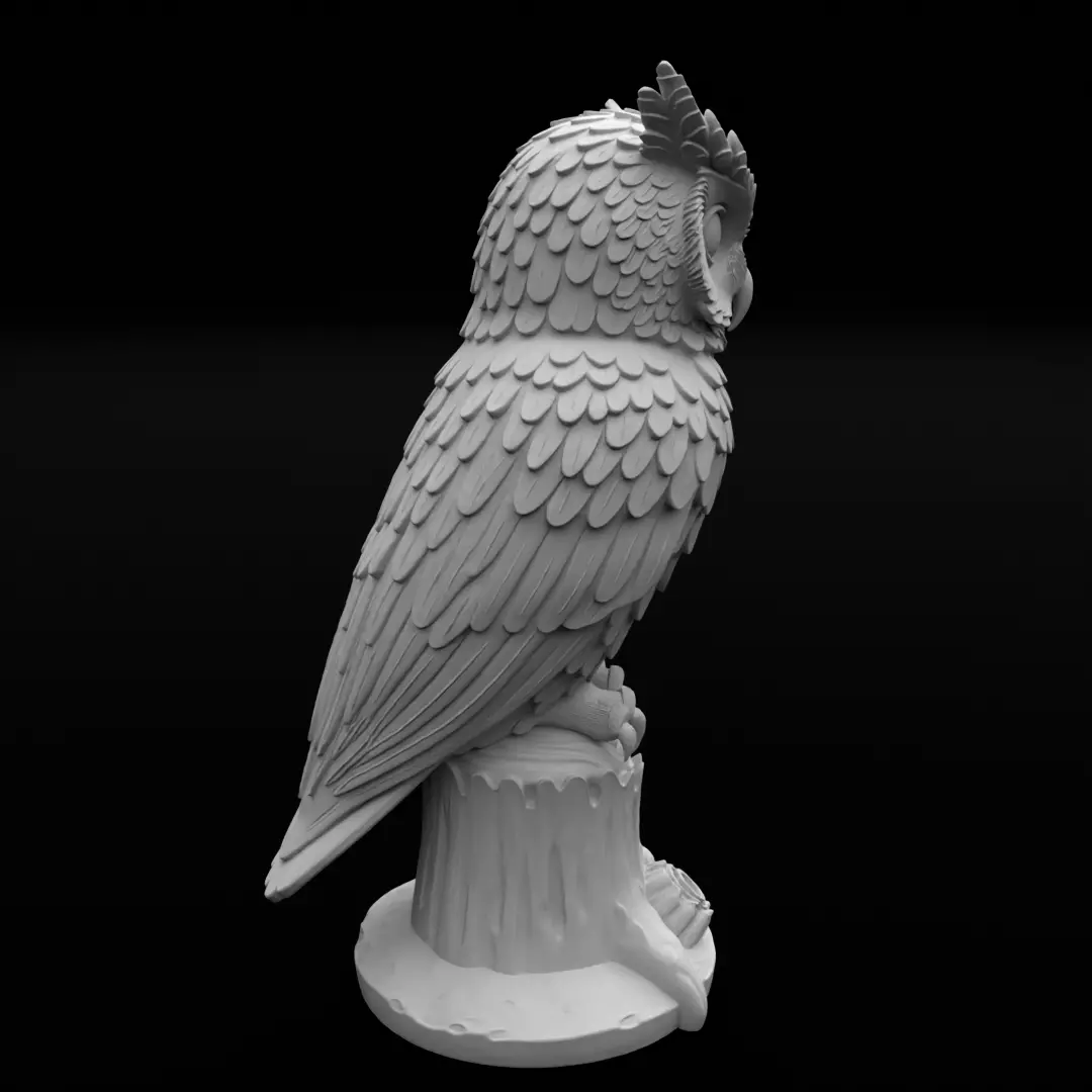 Horned Owl - 3D Print Model 3D print model_3