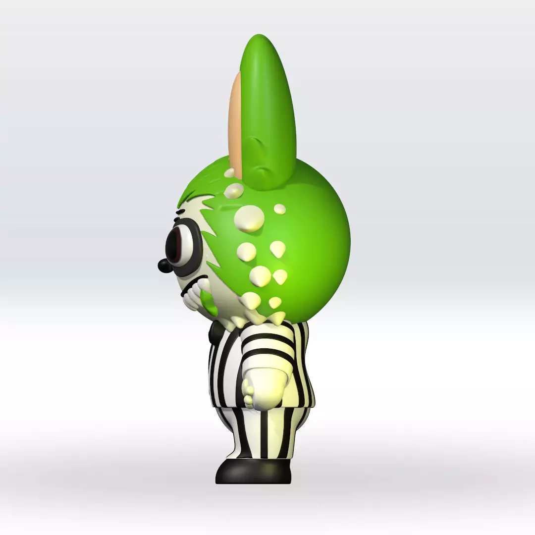 Labubu Beetle juice Halloween STL 3D Model 3mf Multicolor Fanart 3D print model_1