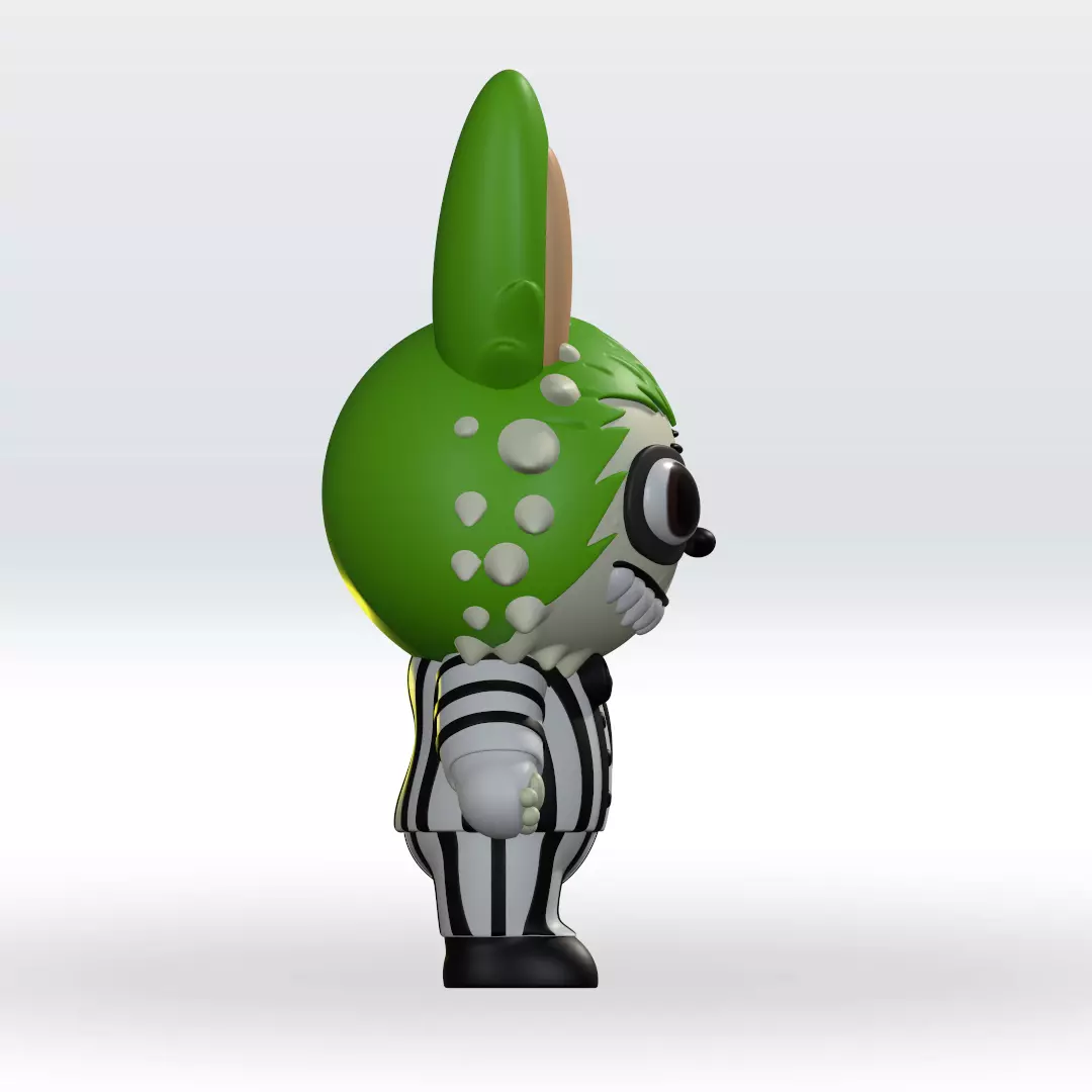 Labubu Beetle juice Halloween STL 3D Model 3mf Multicolor Fanart 3D print model_2