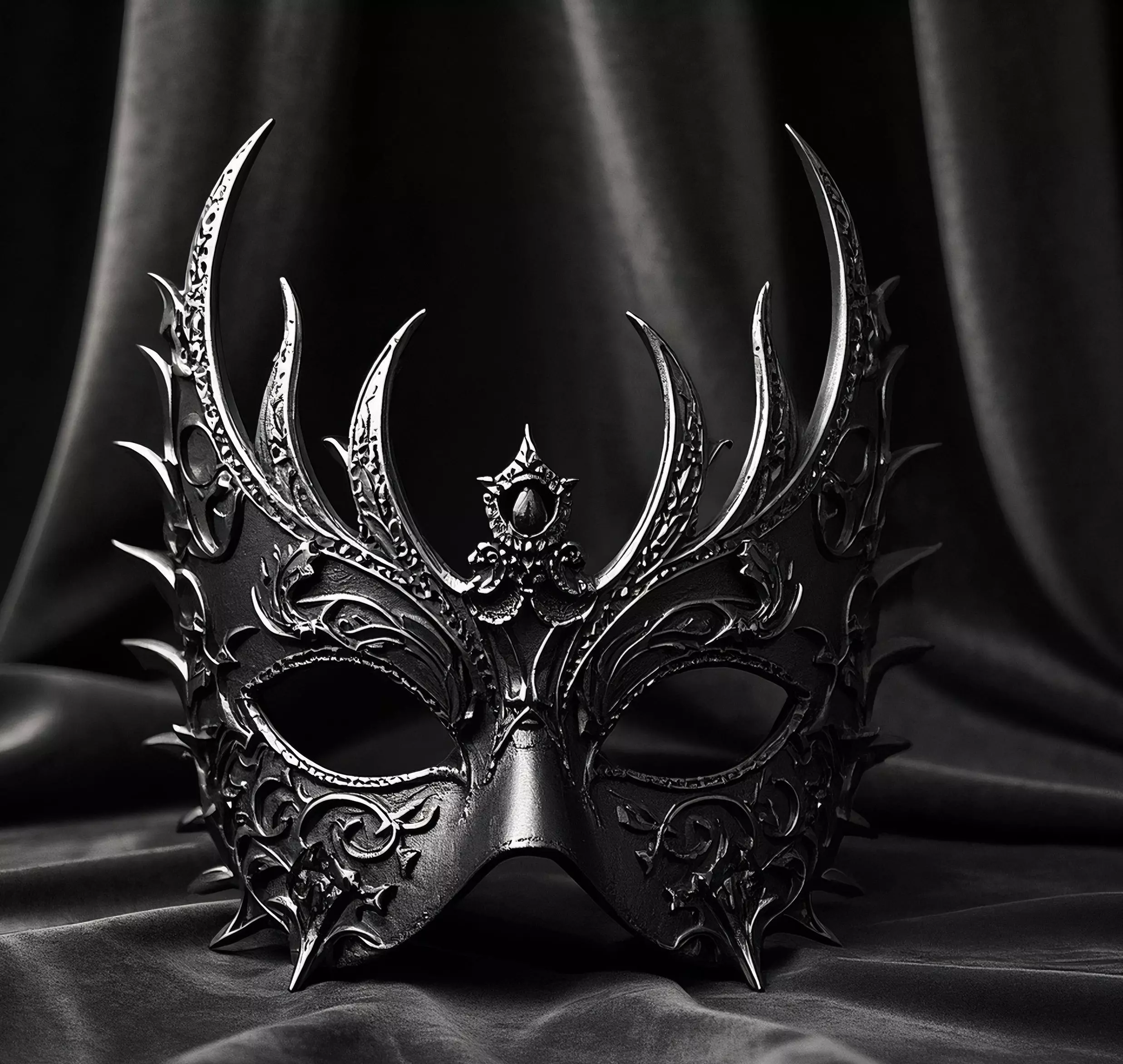 Elegant 3D Printed Gothic Filigree Eye Mask 3D print model_0