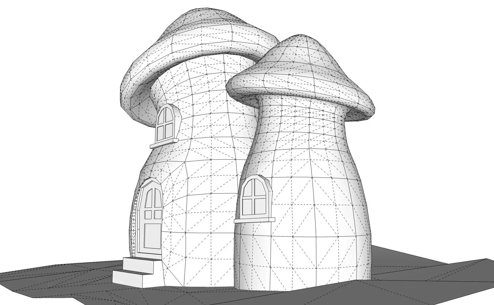 Mushroom House  3D model_16