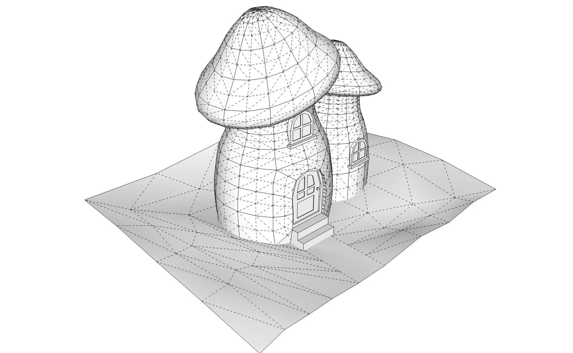 Mushroom House  3D model_9
