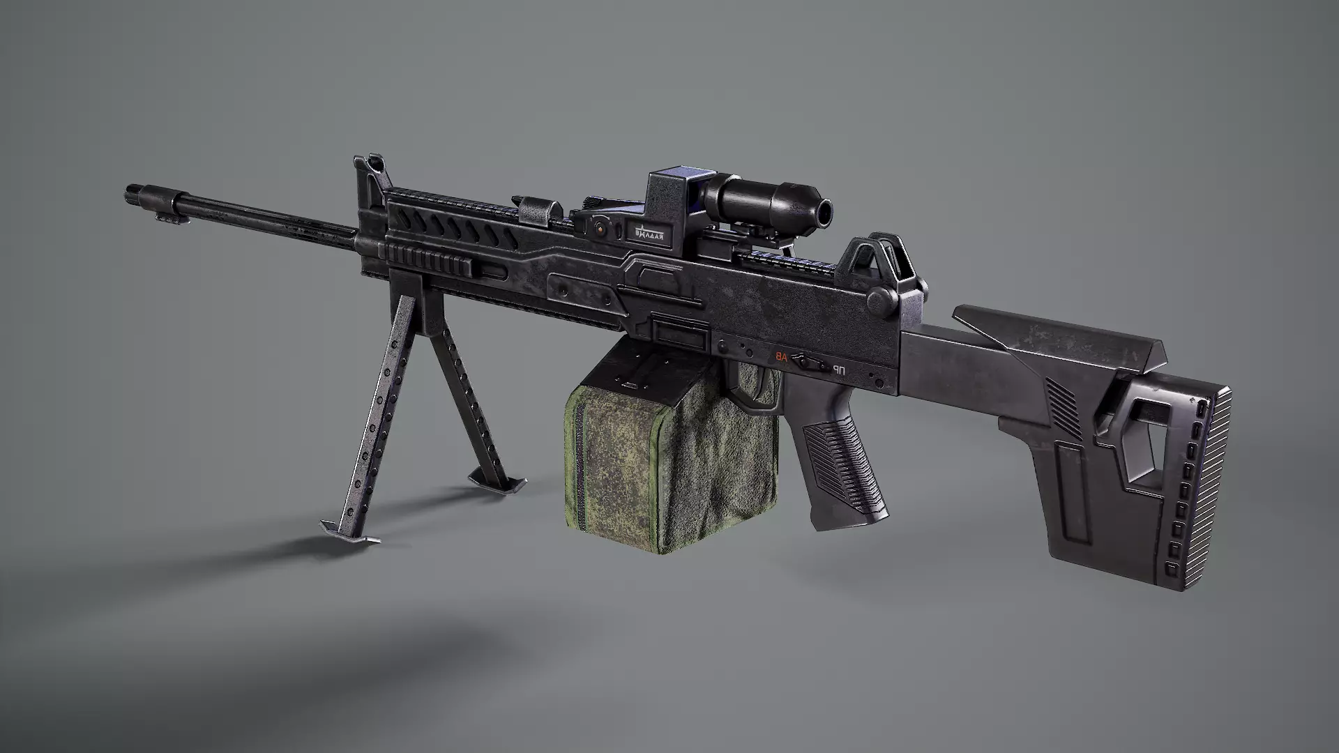 RPL-20  Kalashnikov  Rifle  Low-poly 3D model_6