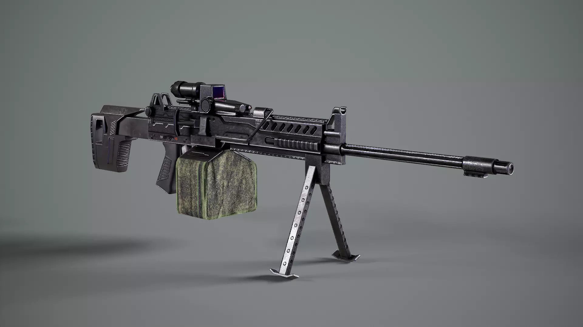 RPL-20  Kalashnikov  Rifle  Low-poly 3D model_4