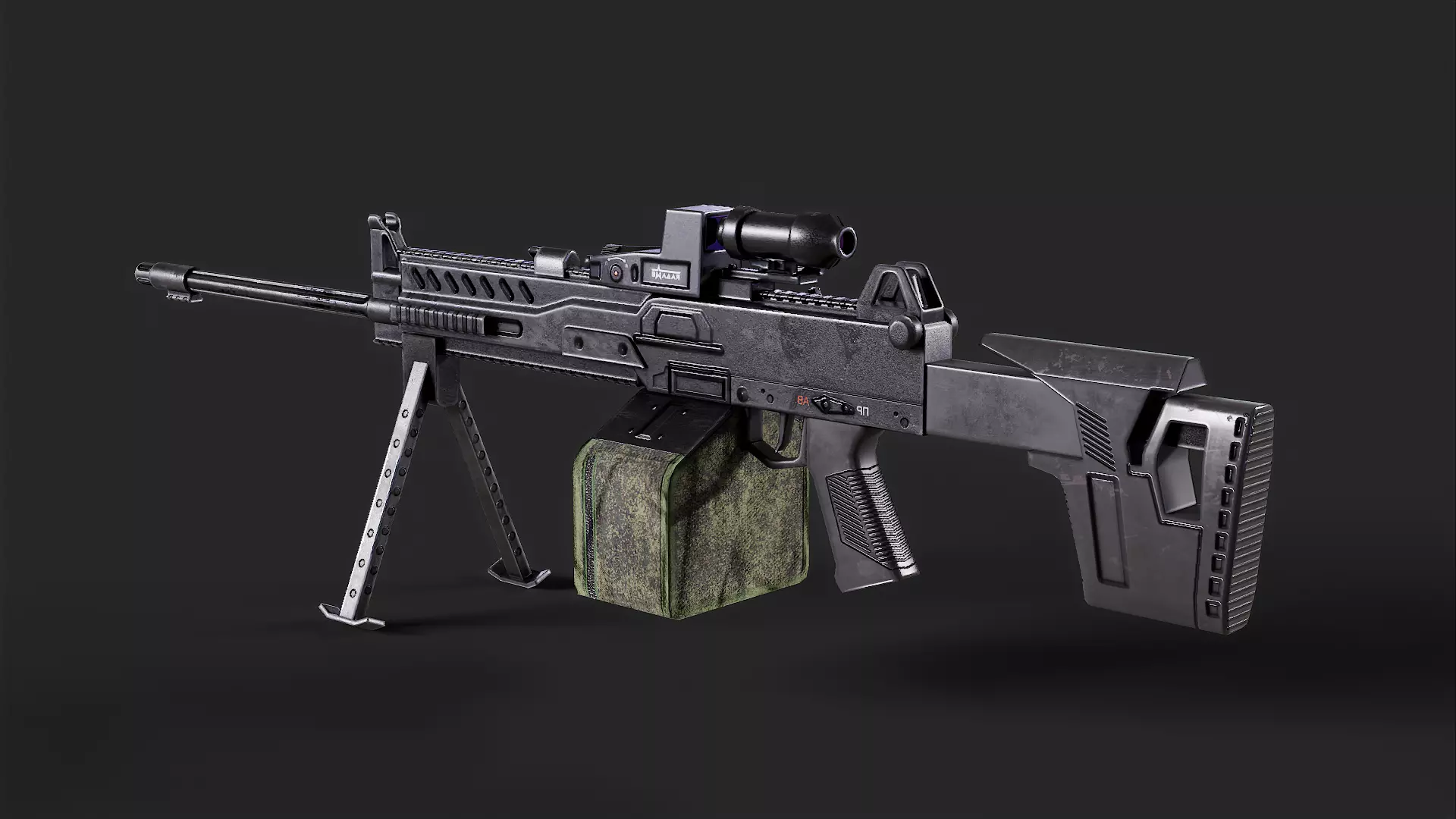 RPL-20  Kalashnikov  Rifle  Low-poly 3D model_2