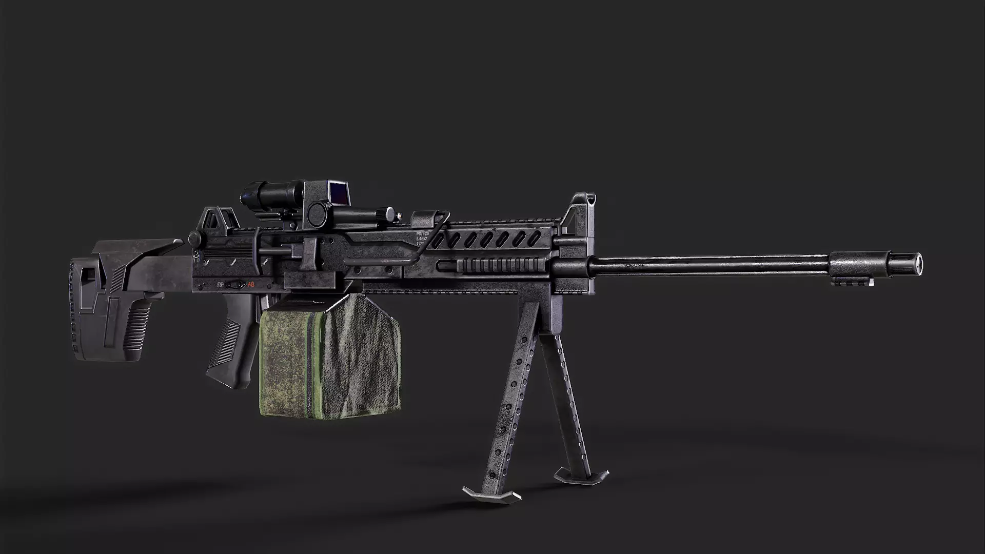 RPL-20  Kalashnikov  Rifle  Low-poly 3D model_1