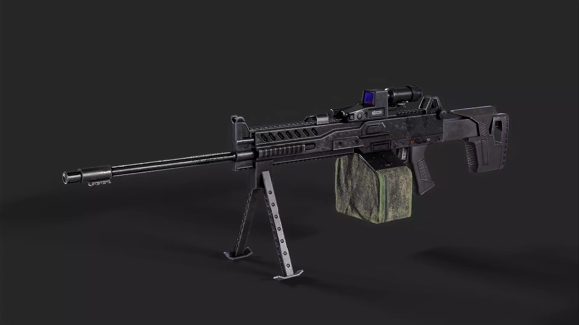 RPL-20  Kalashnikov  Rifle  Low-poly 3D model_0