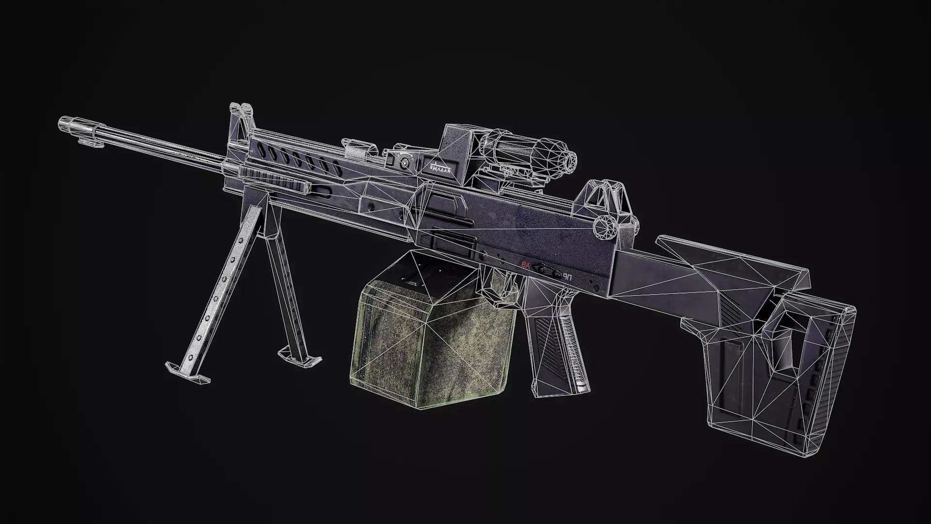 RPL-20  Kalashnikov  Rifle  Low-poly 3D model_10