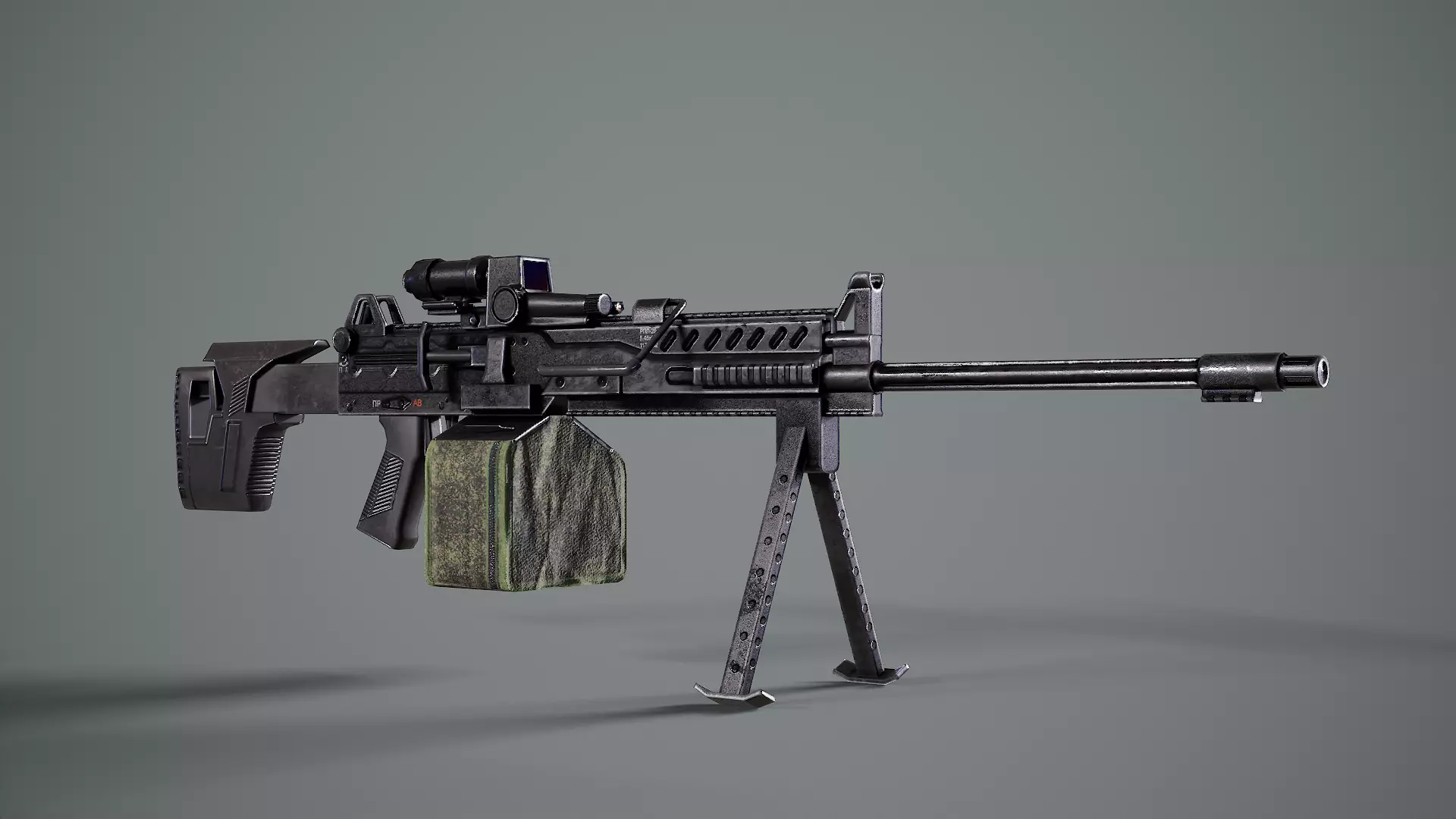 RPL-20  Kalashnikov  Rifle  Low-poly 3D model_3