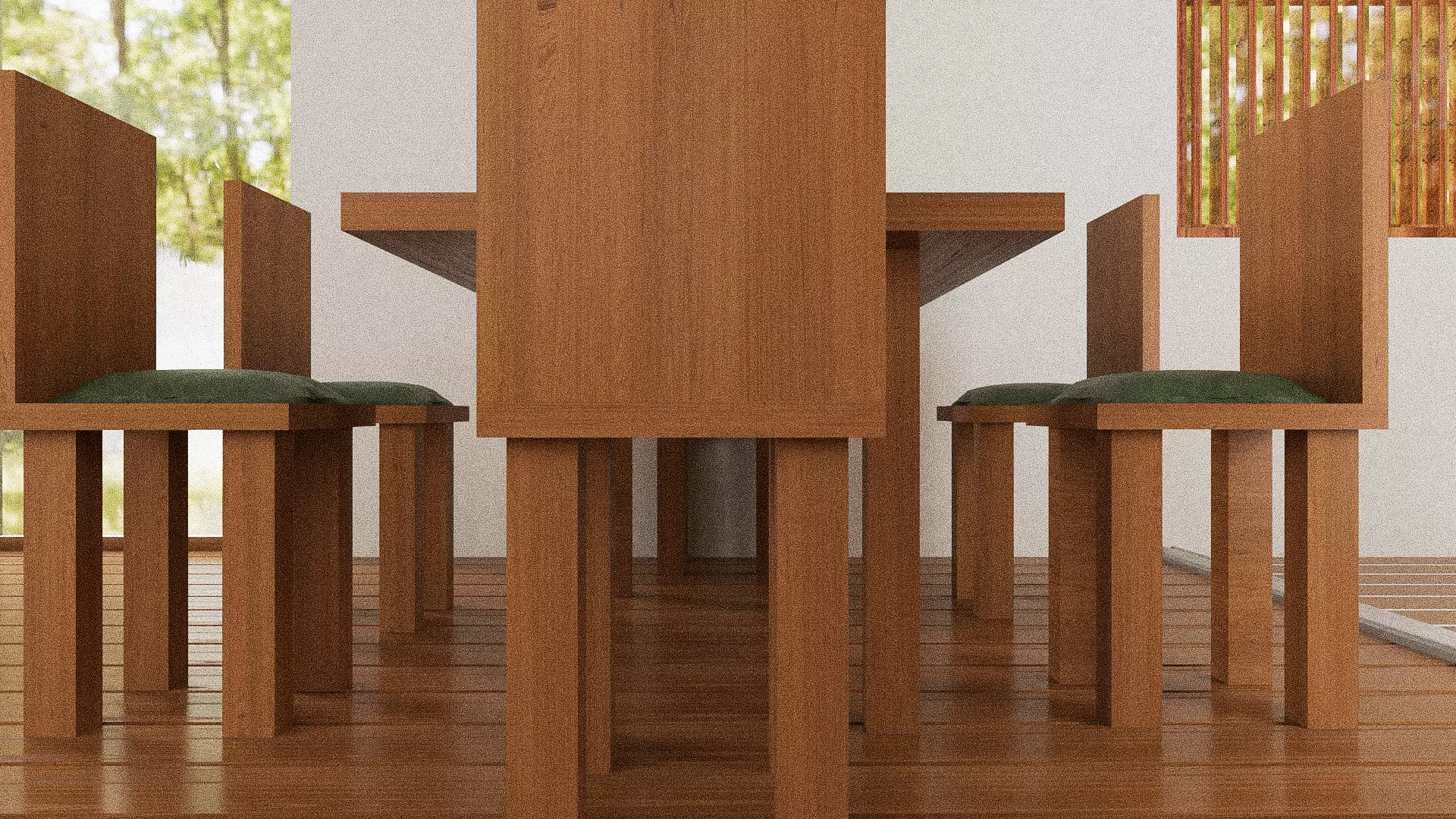 Dining room table 3D model_2