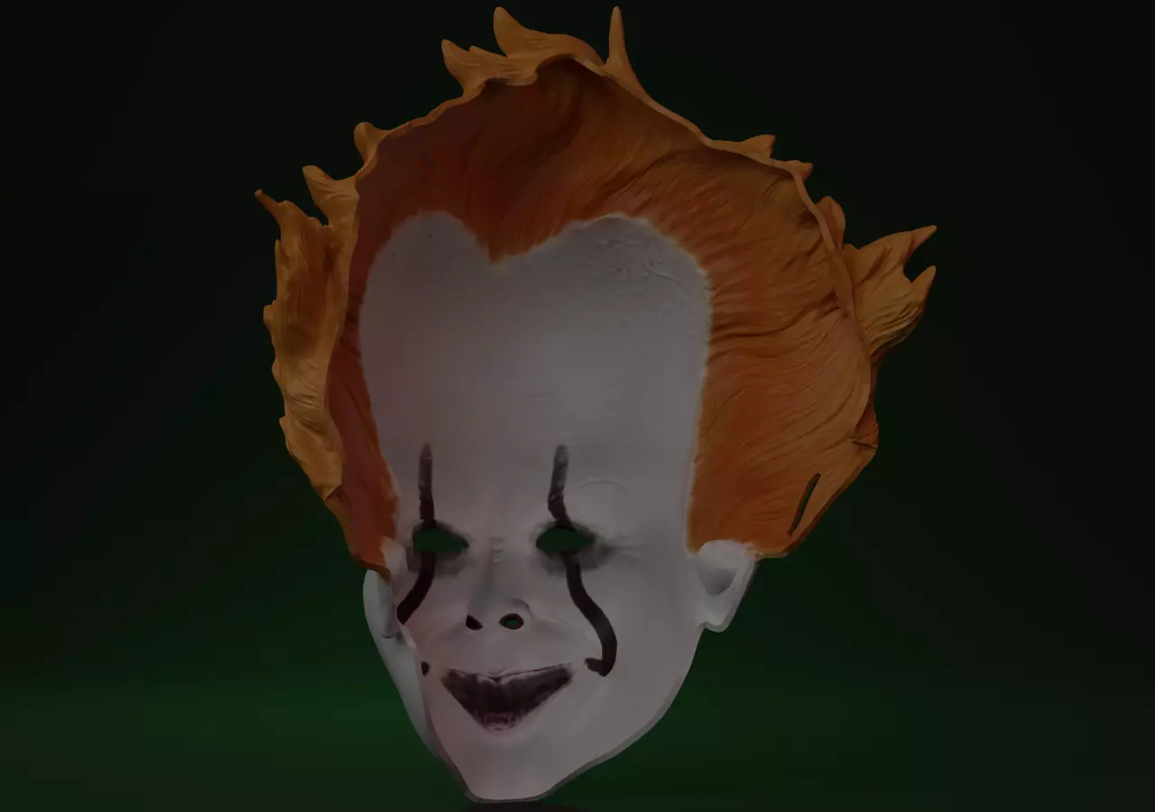  pennywise Mask - Halloween Mask - Cosplay Face Mask 3D print model_3