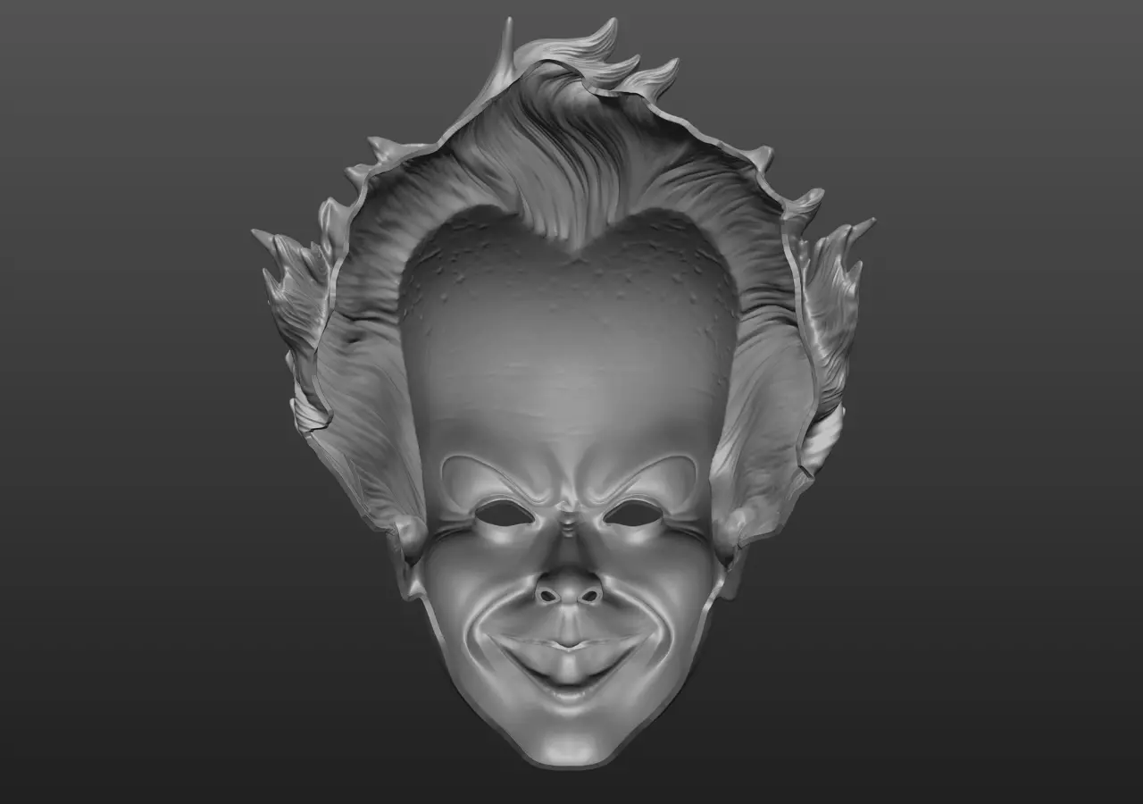  pennywise Mask - Halloween Mask - Cosplay Face Mask 3D print model_6
