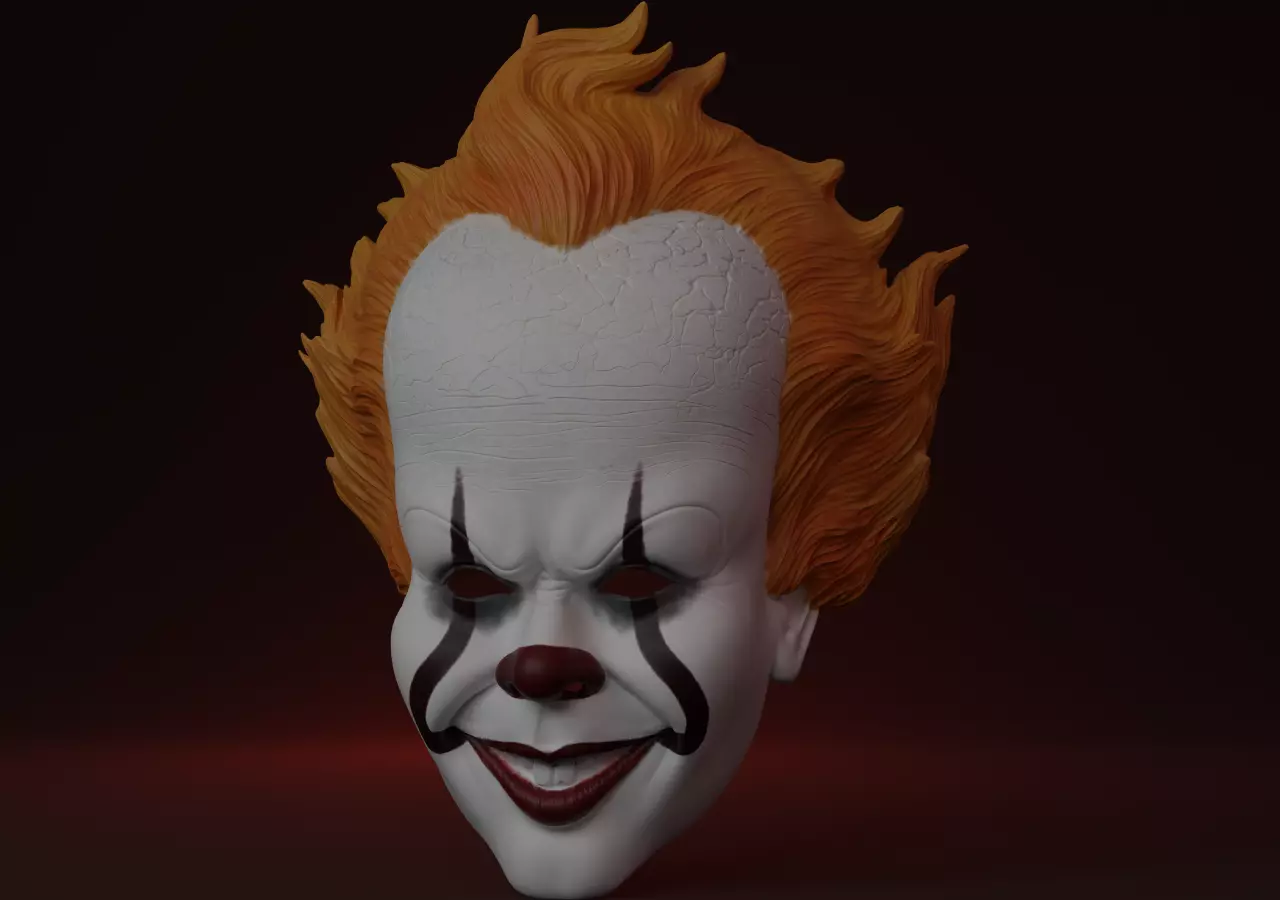  pennywise Mask - Halloween Mask - Cosplay Face Mask 3D print model_1