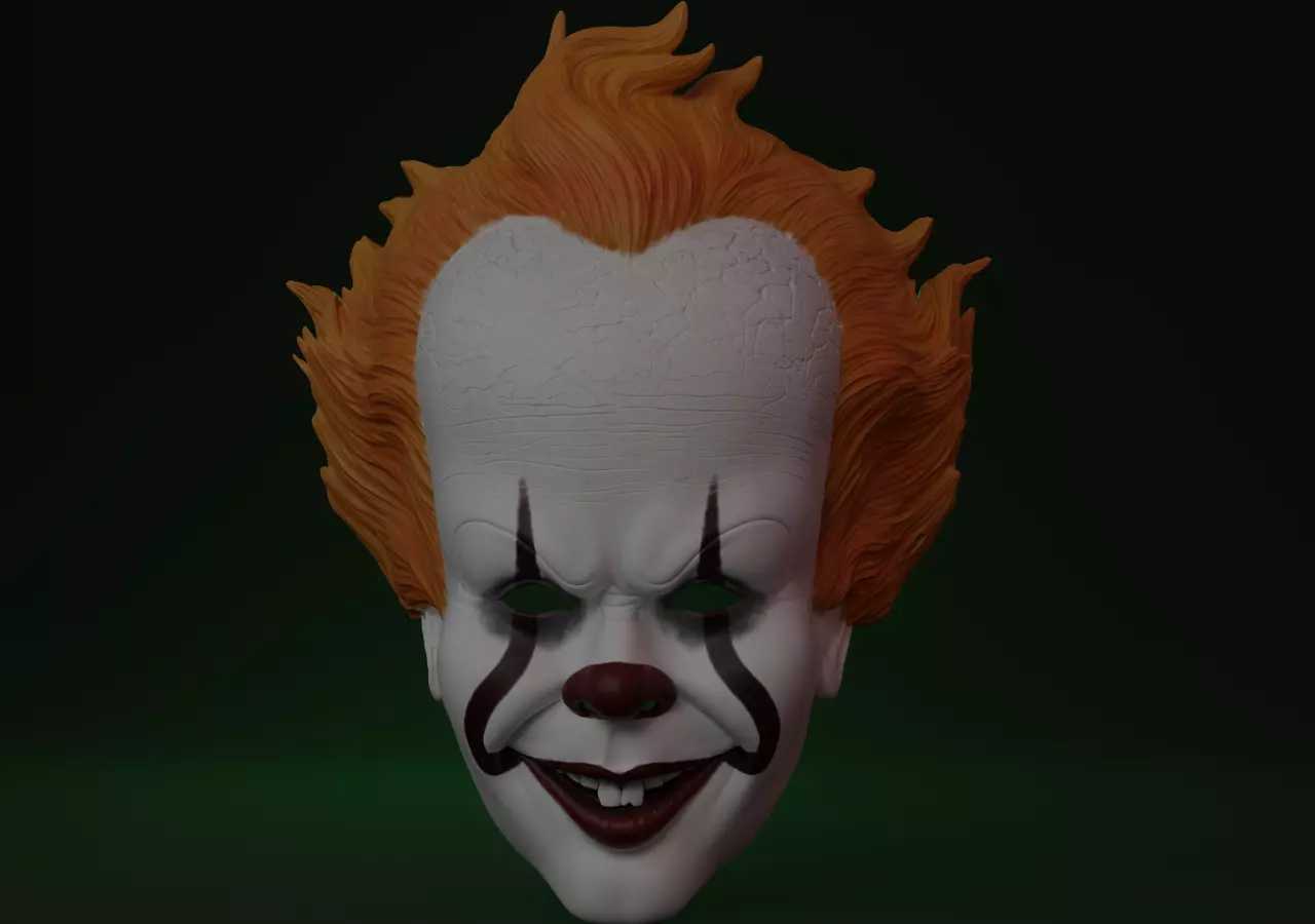  pennywise Mask - Halloween Mask - Cosplay Face Mask 3D print model_2