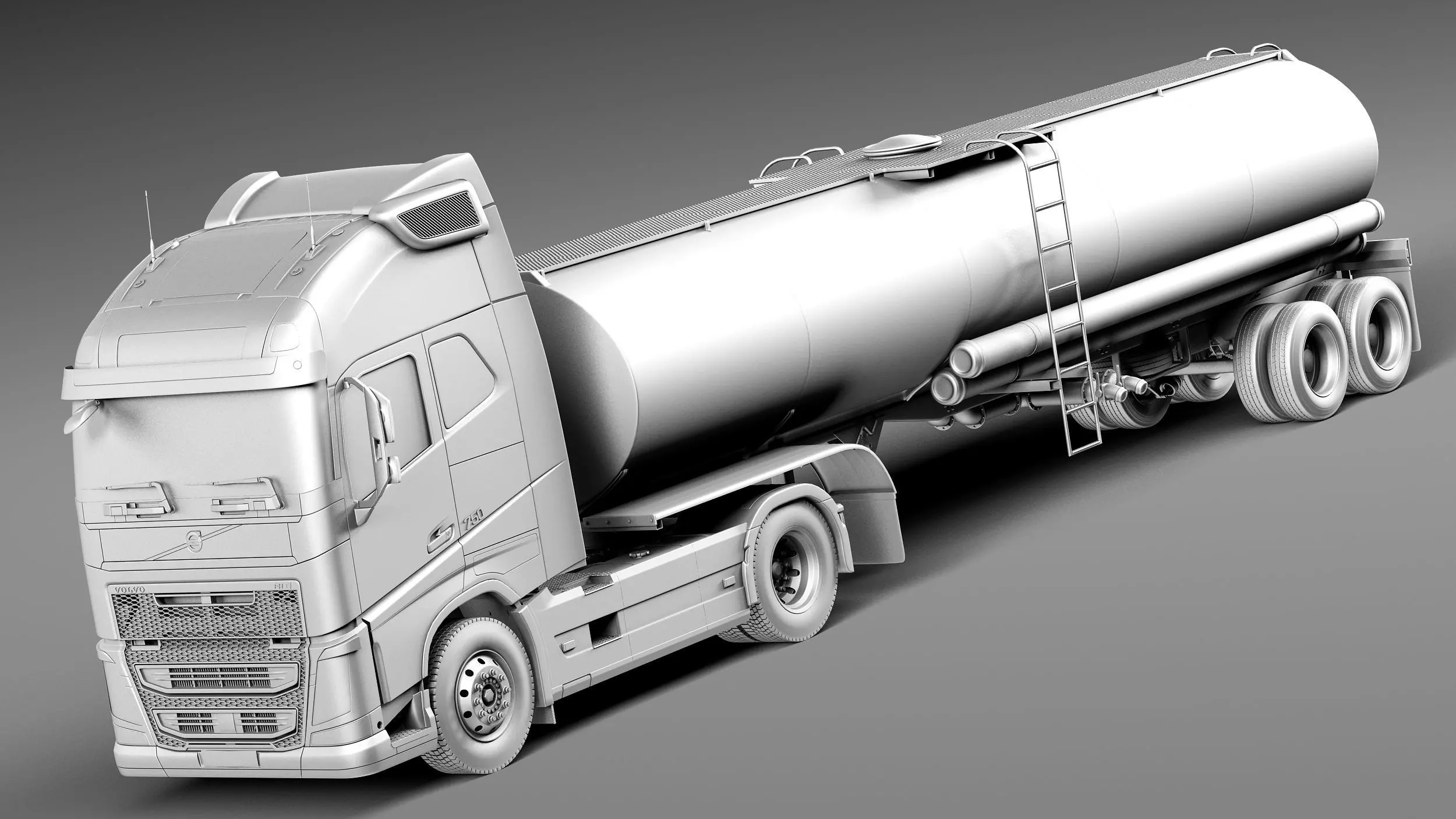 Volvo FH16 Globtrotter Tanker 2013 3D model_8