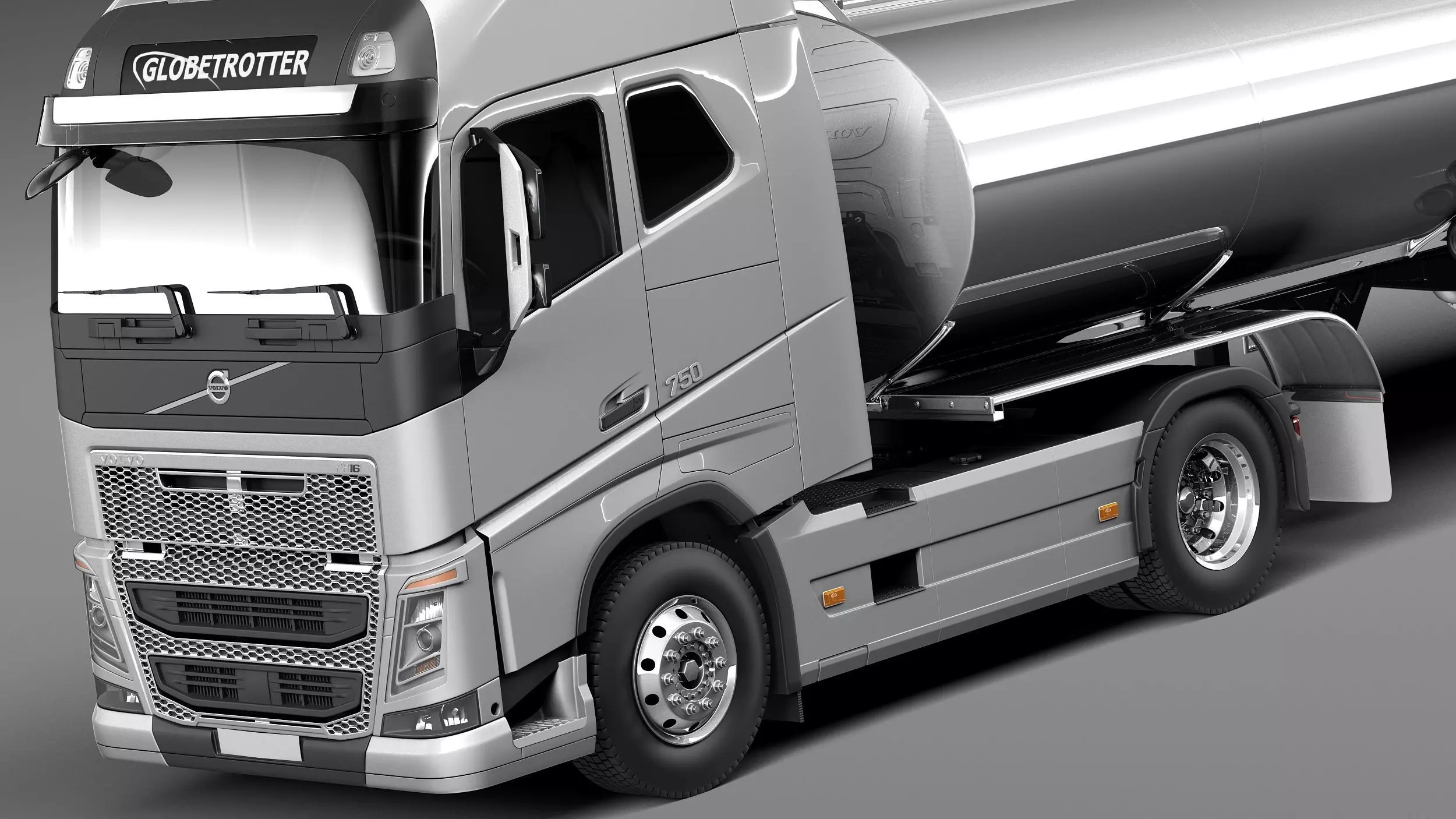 Volvo FH16 Globtrotter Tanker 2013 3D model_2