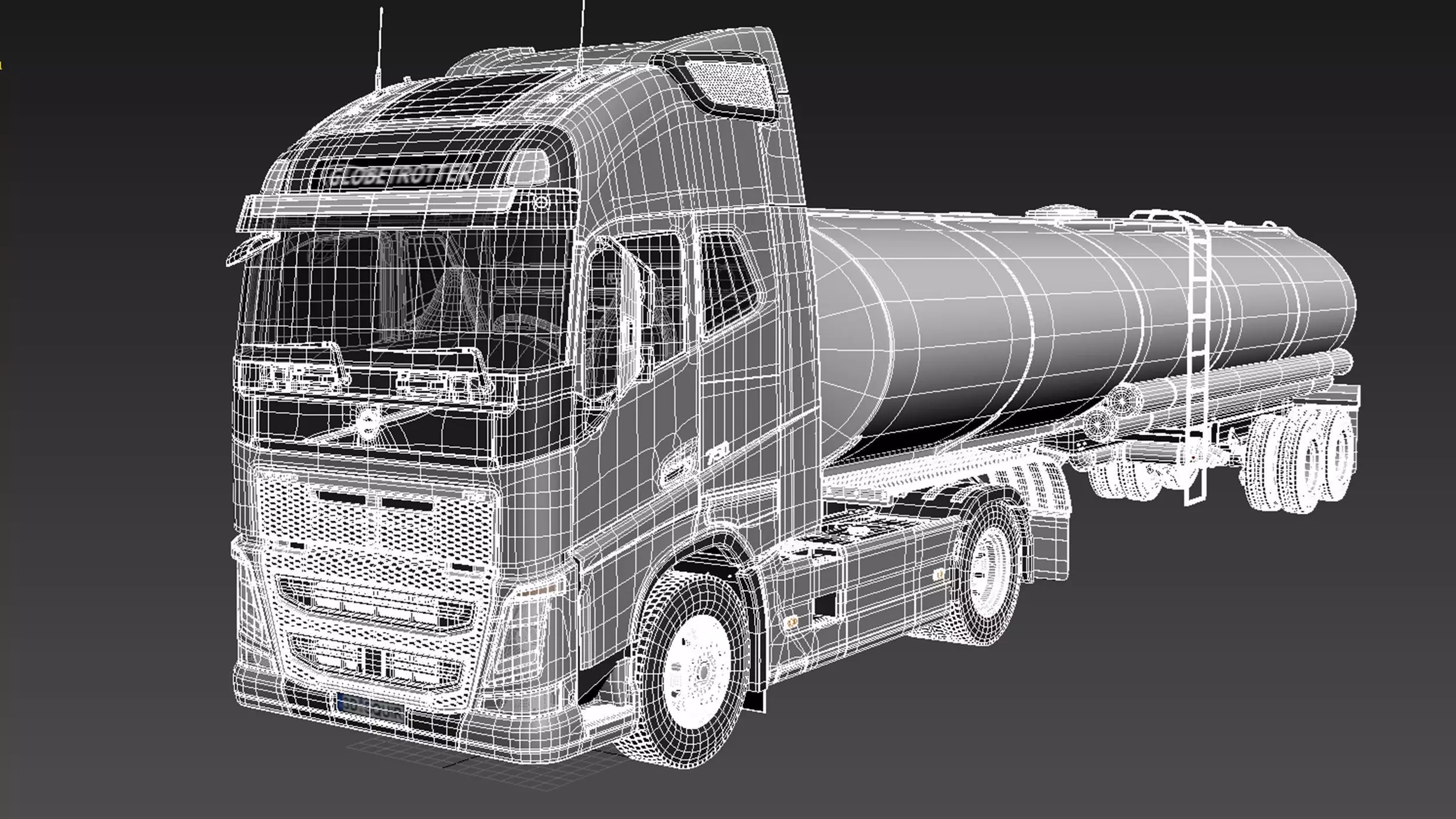 Volvo FH16 Globtrotter Tanker 2013 3D model_16
