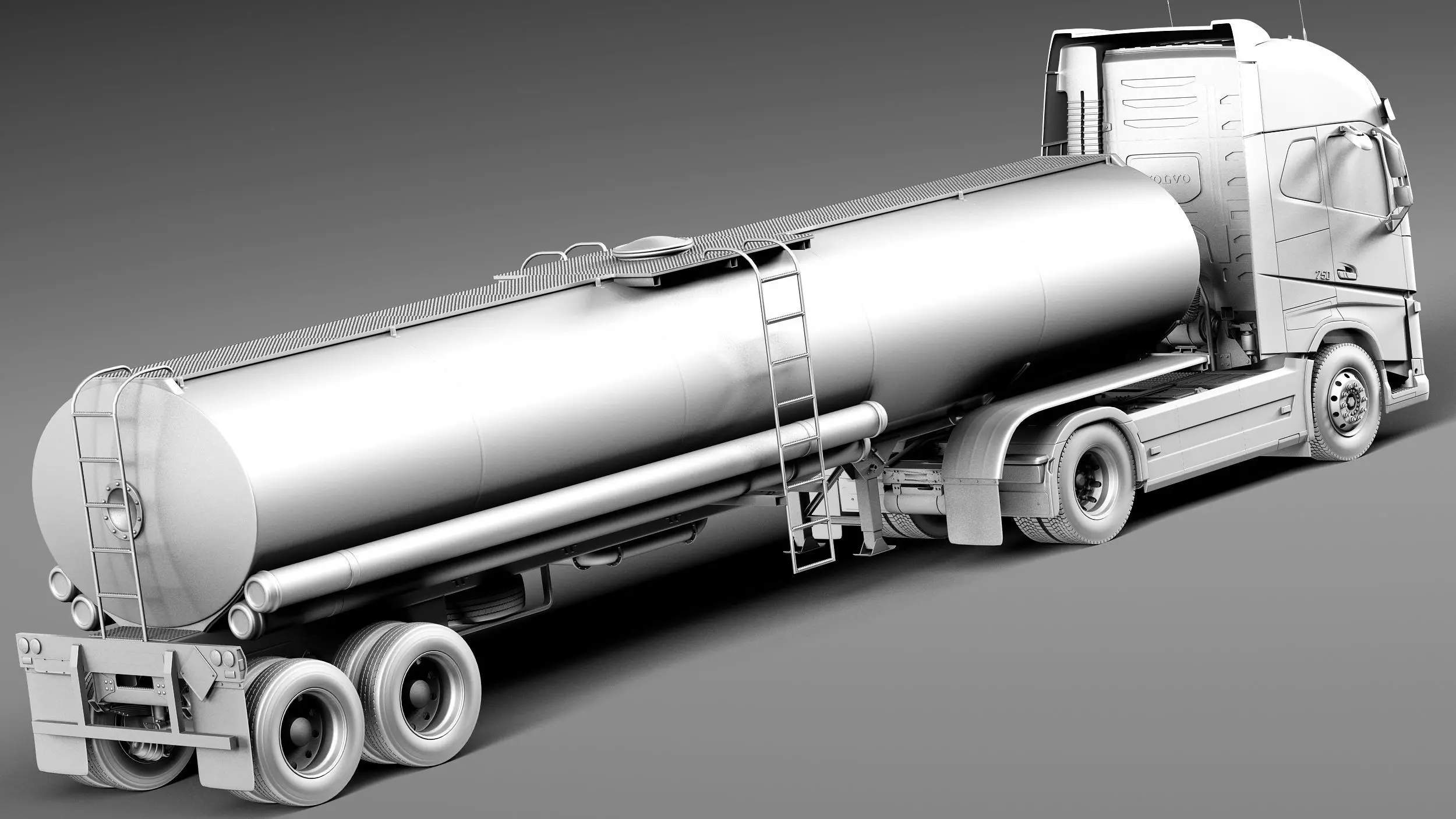 Volvo FH16 Globtrotter Tanker 2013 3D model_12