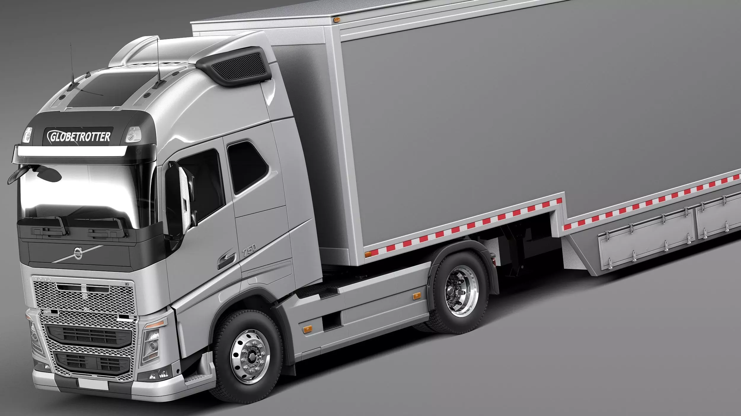 Volvo FH16 Globtrotter with Trailer 2013 3D model_2