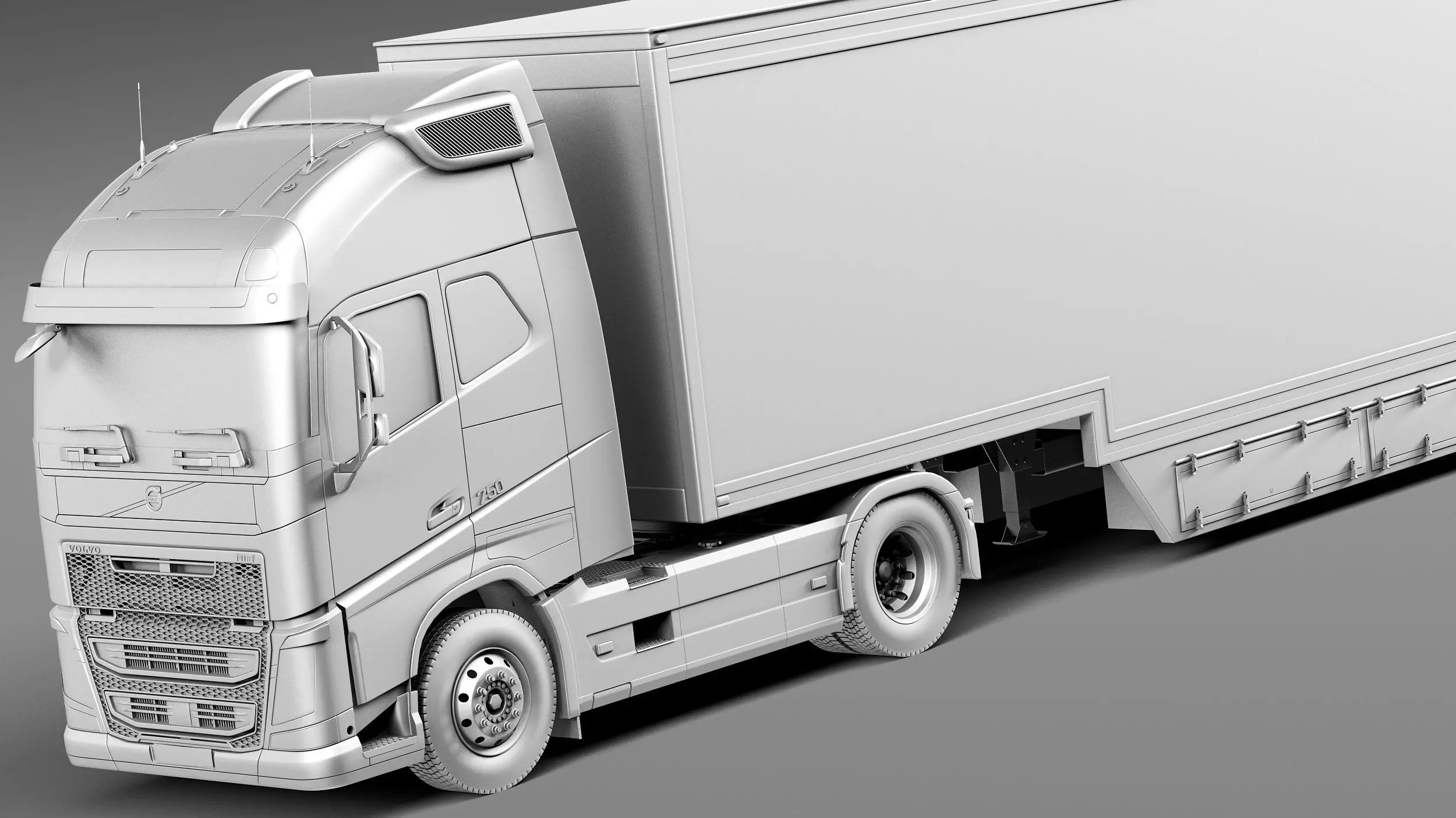 Volvo FH16 Globtrotter with Trailer 2013 3D model_10