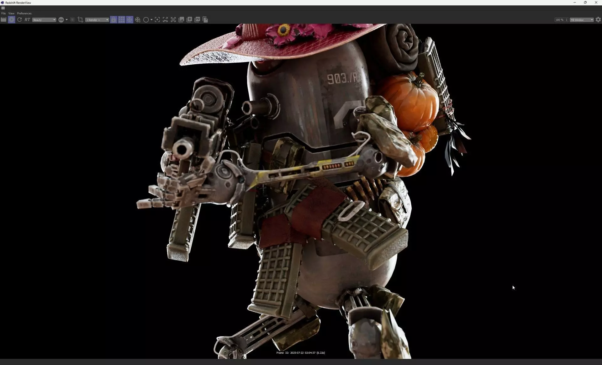 World War Robot Pumpkin Optimizer Low-poly 3D model_0