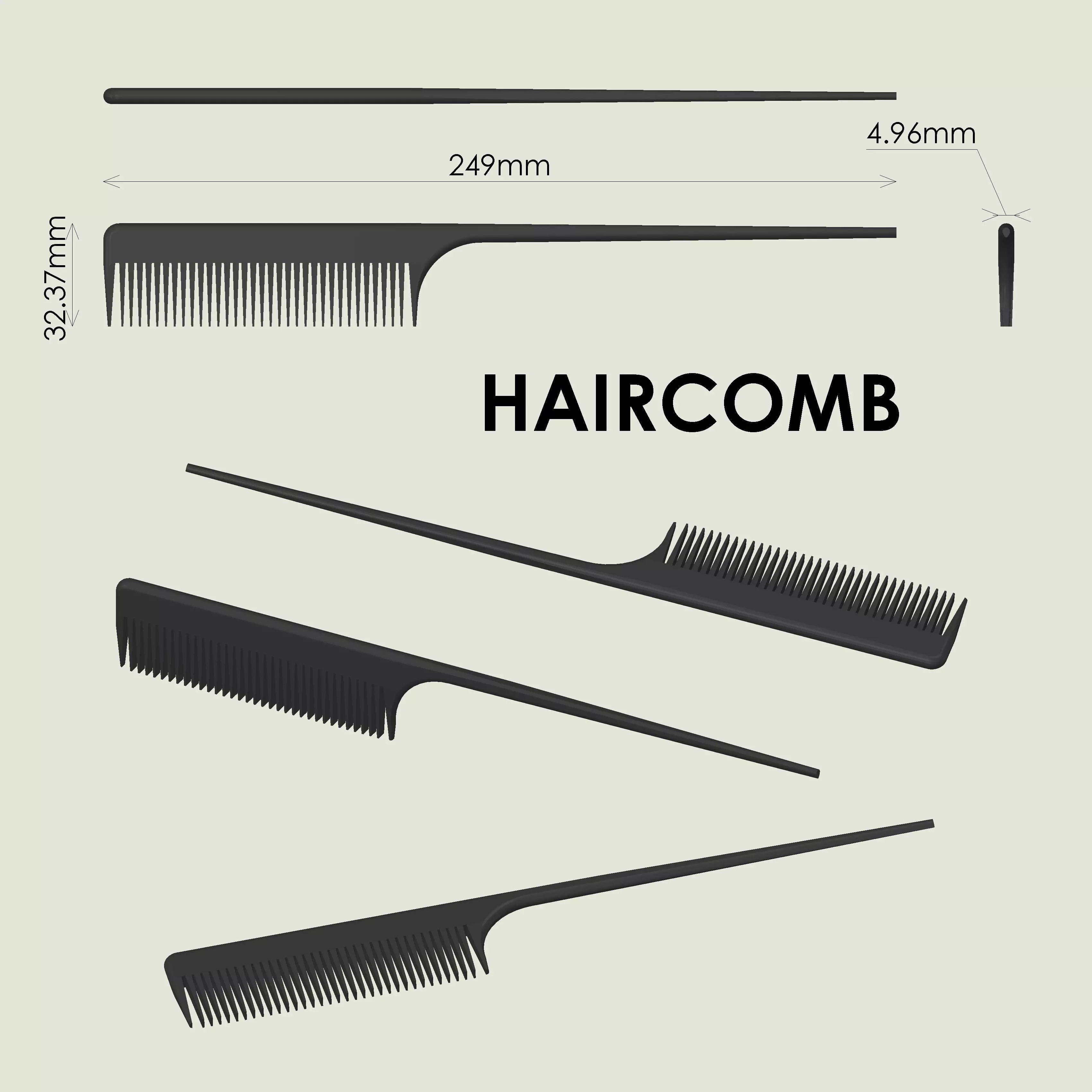 Hair Comb 3D print model_3