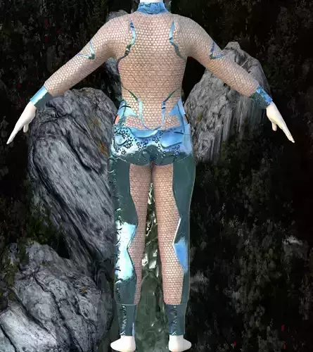 3D Futuristic Tribal Mesh Bodysuit 