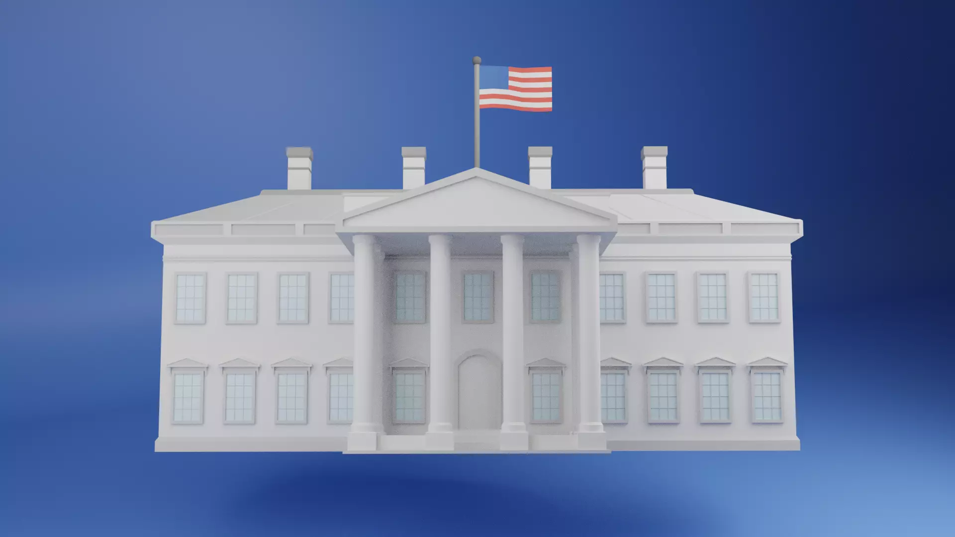 The White House Low Poly Low-poly 3D model_4