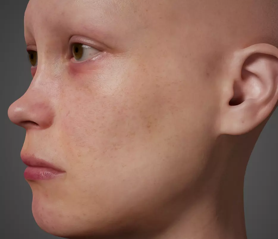 3D Female Face 4k 3D model_6