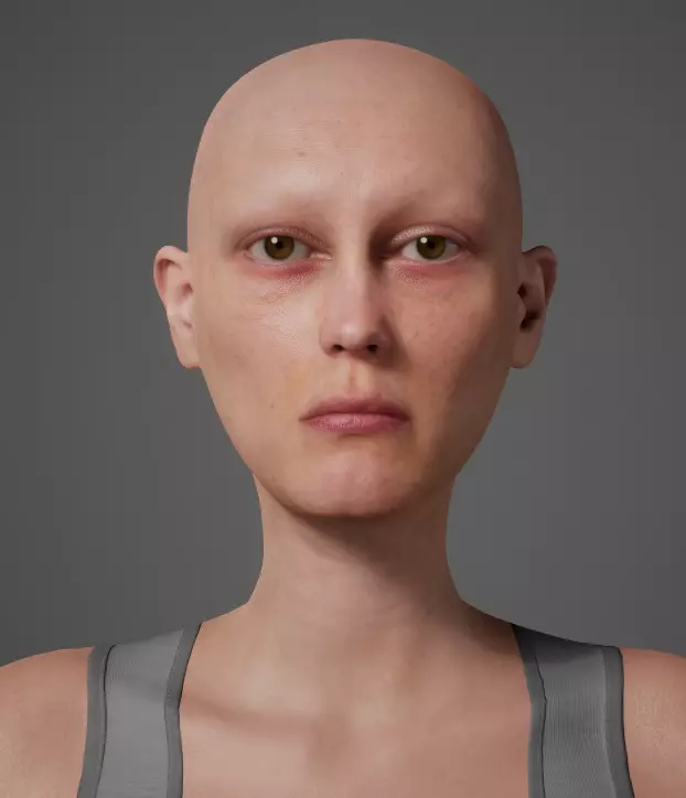 3D Female Face 4k 3D model_0