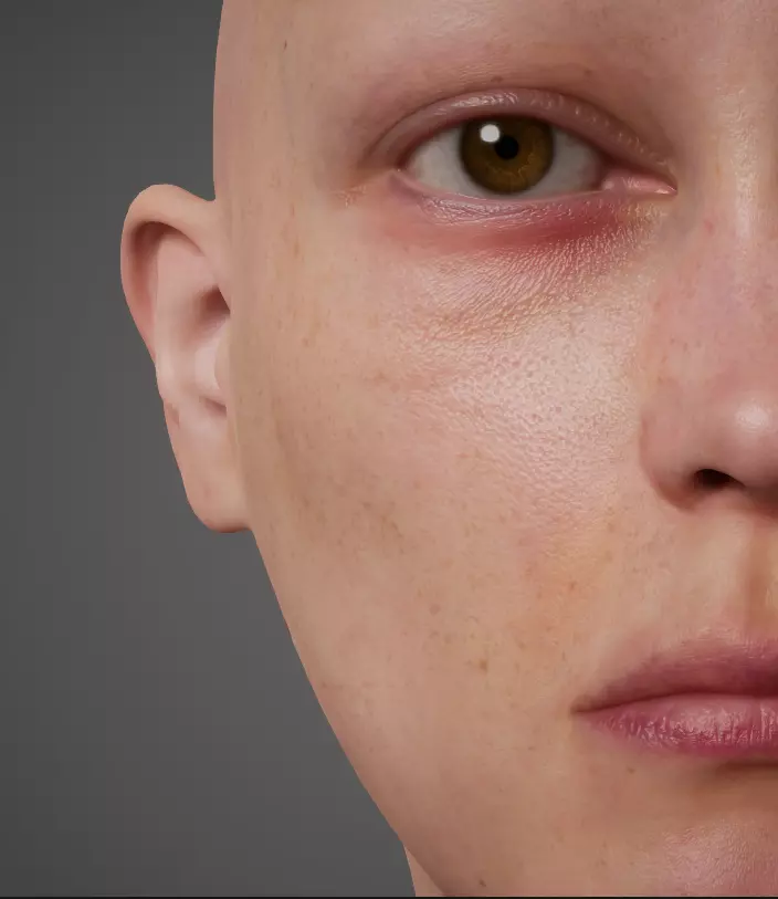 3D Female Face 4k 3D model_4